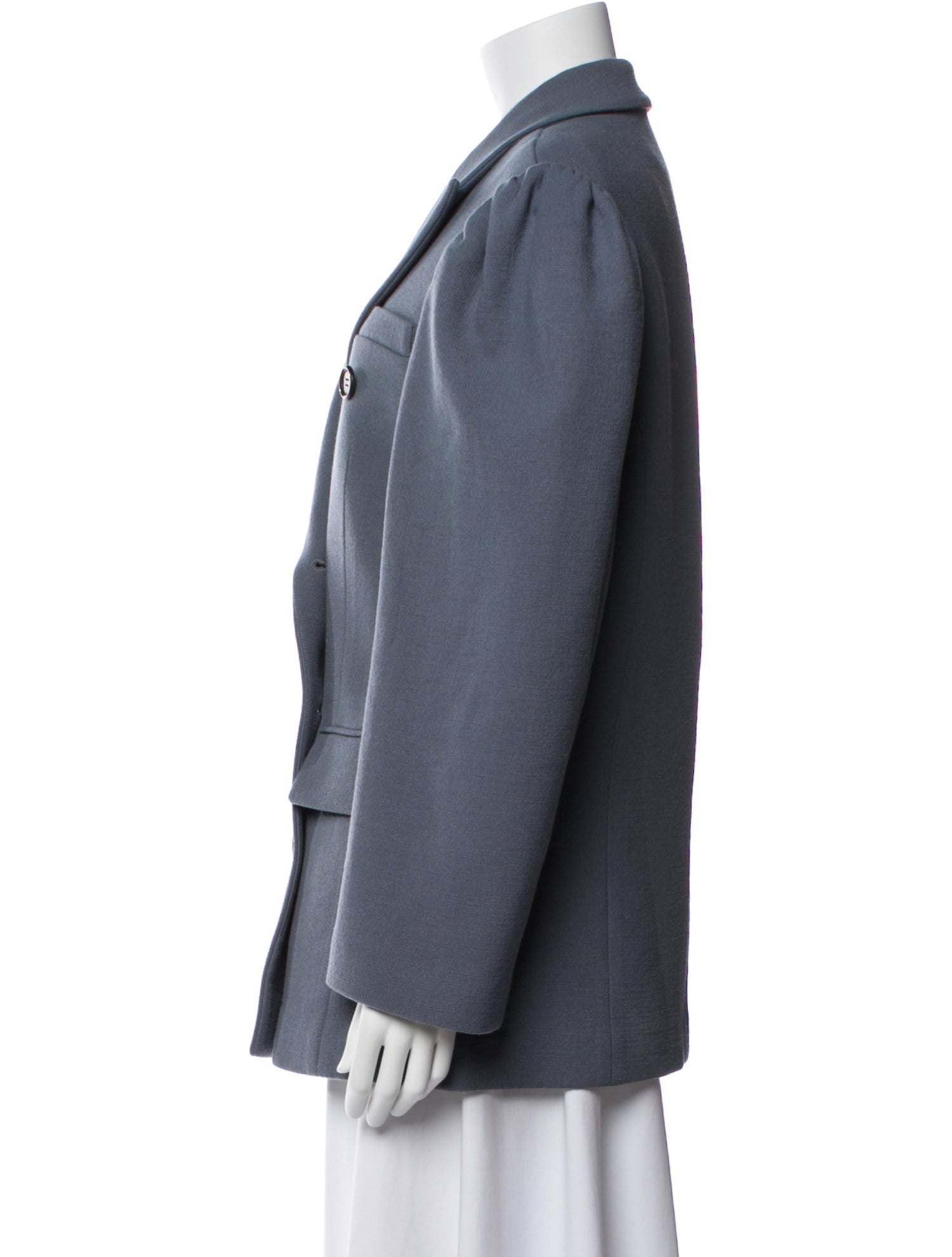 Pushbutton Wool Blazer