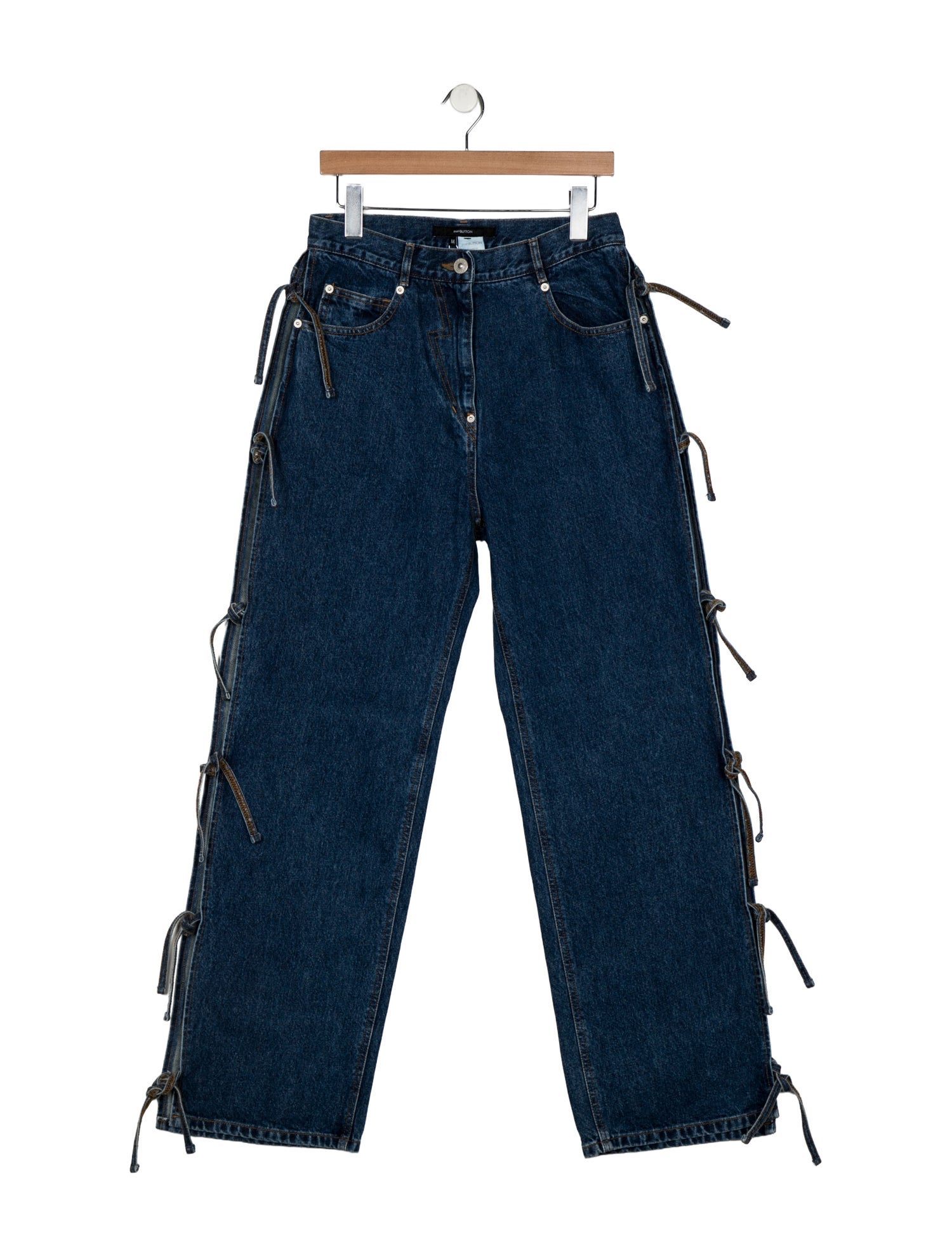 Pushbutton High-Rise Wide Leg Jeans w/ Tags