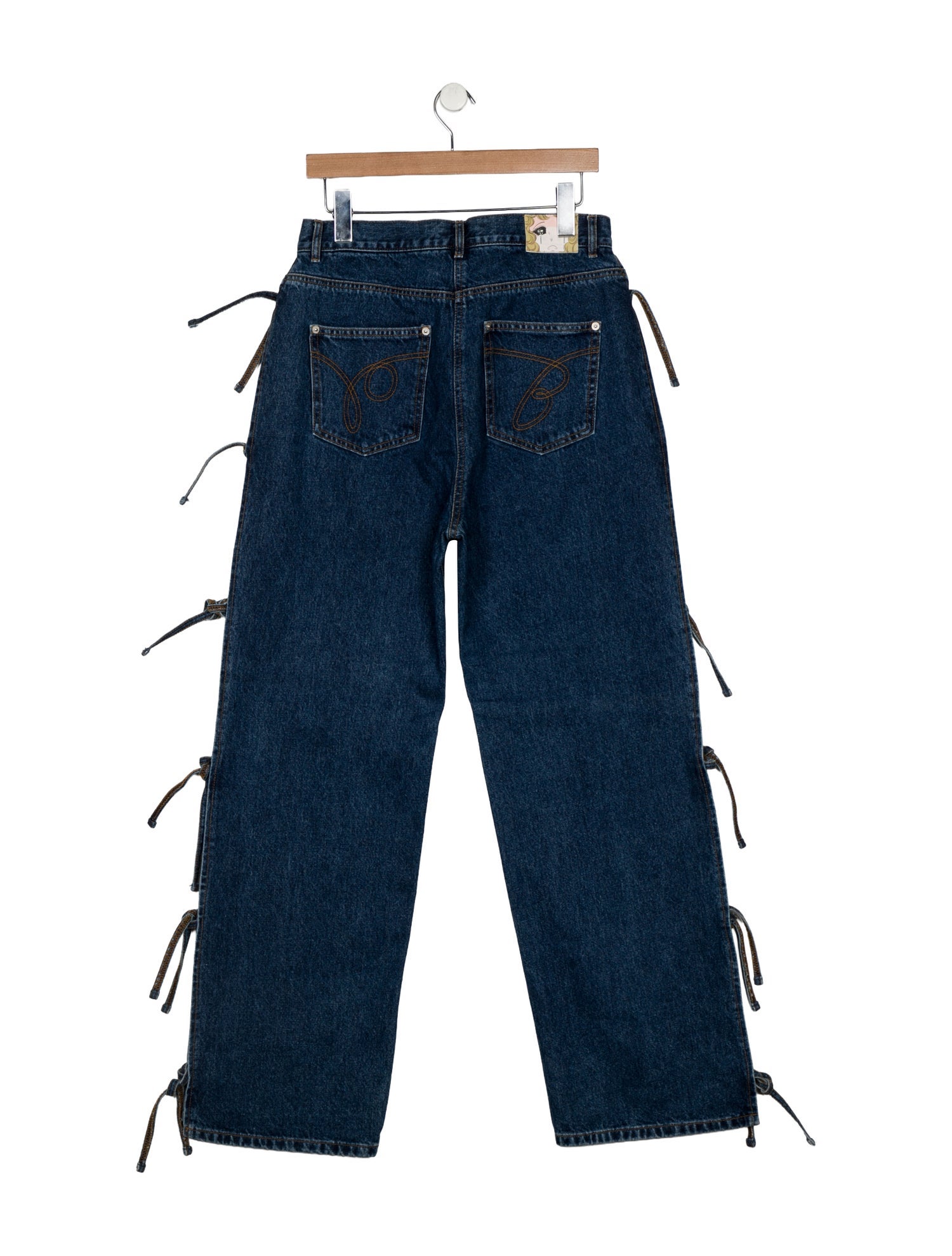 Pushbutton High-Rise Wide Leg Jeans w/ Tags