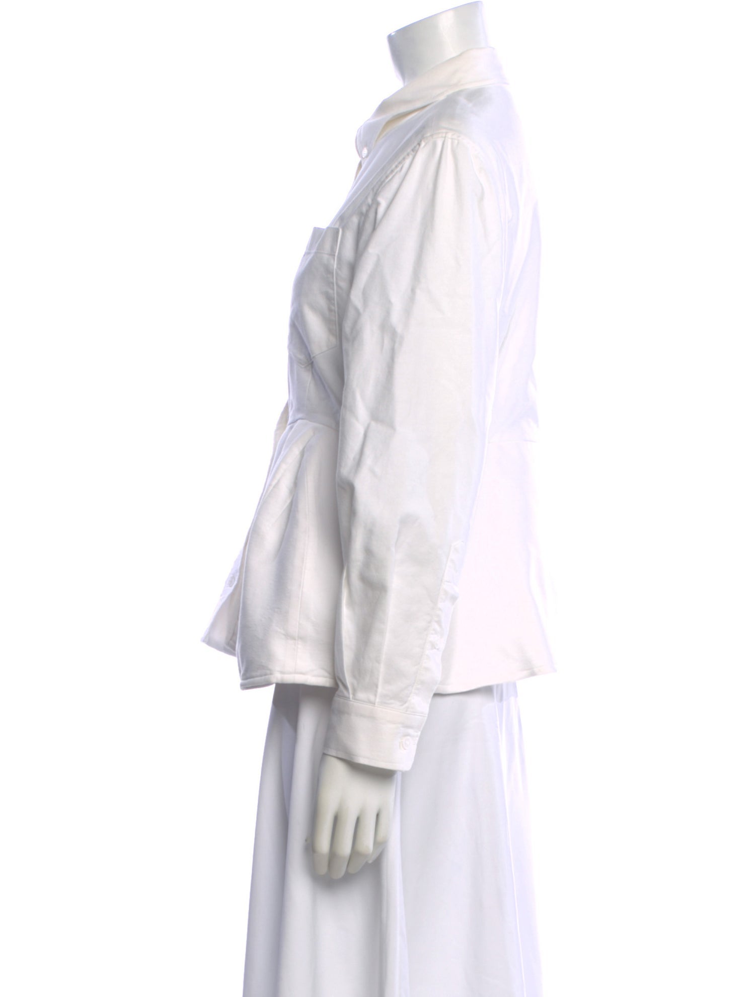 Pushbutton Long Sleeve Button-Up Top