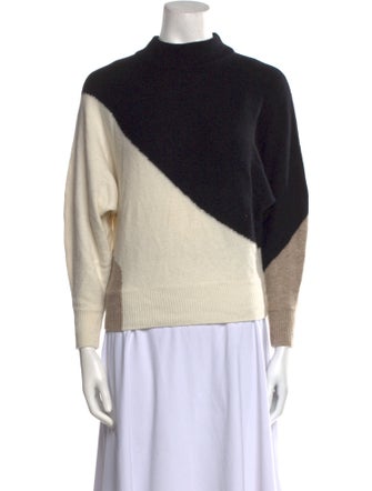 Petite Studio NYC Wool Colorblock Pattern Sweater