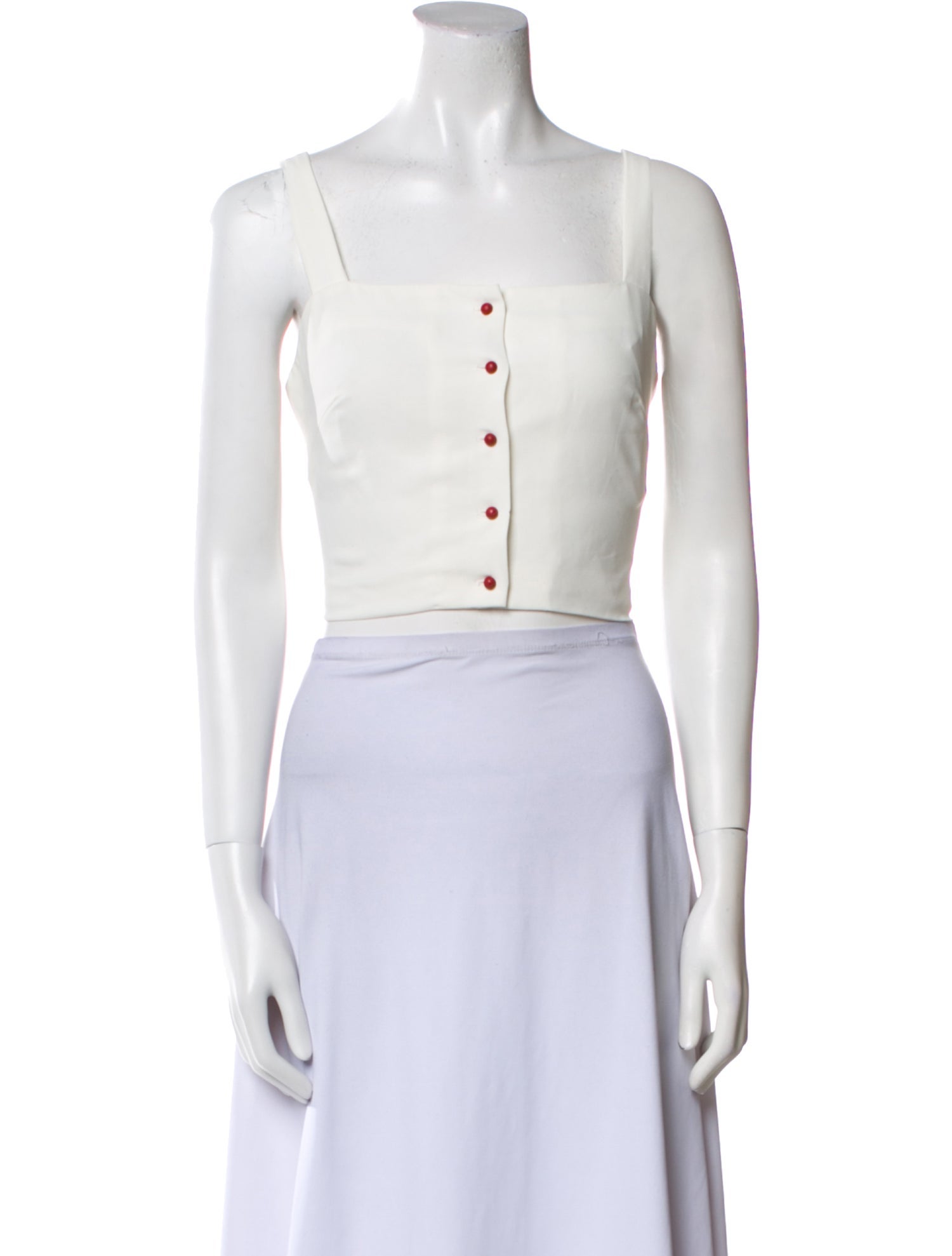 Petite Studio NYC Square Neckline Sleeveless Crop Top