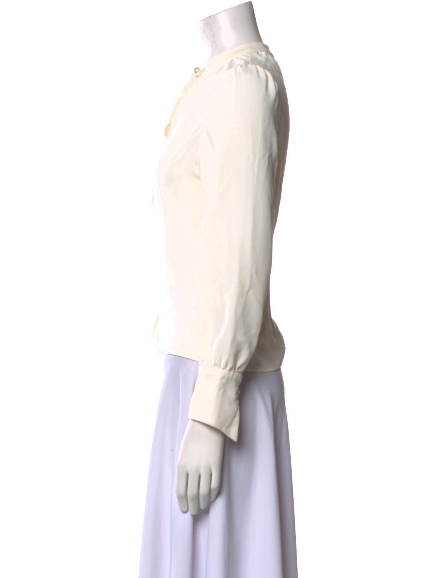 Petite Studio NYC Crew Neck Long Sleeve Blouse