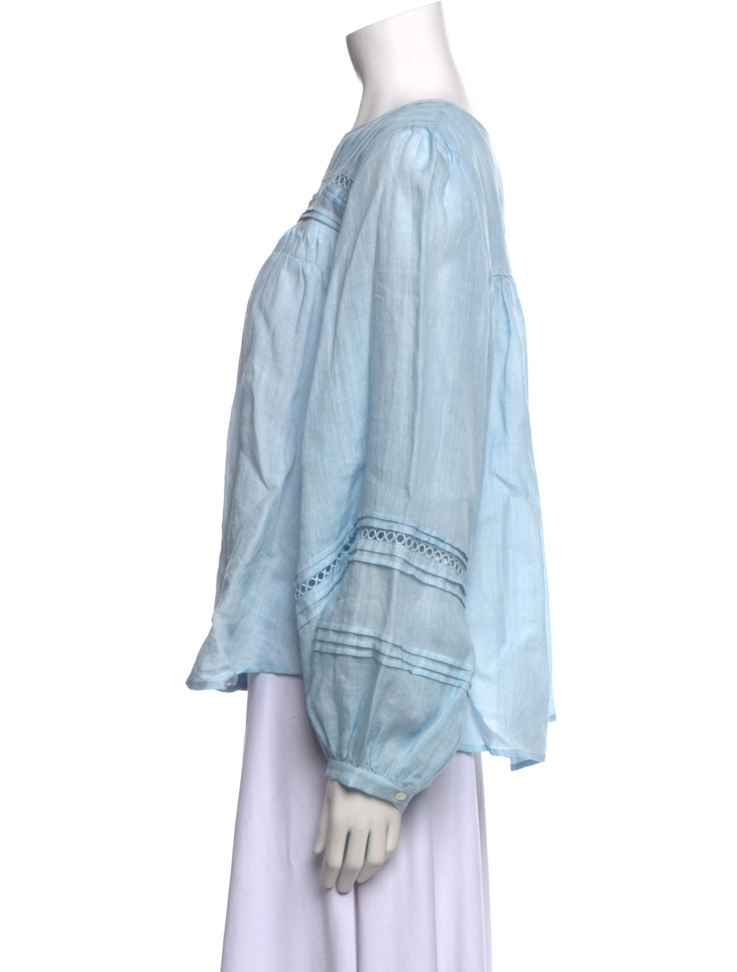 Petite Studio NYC Crew Neck Long Sleeve Button-Up Top w/ Tags