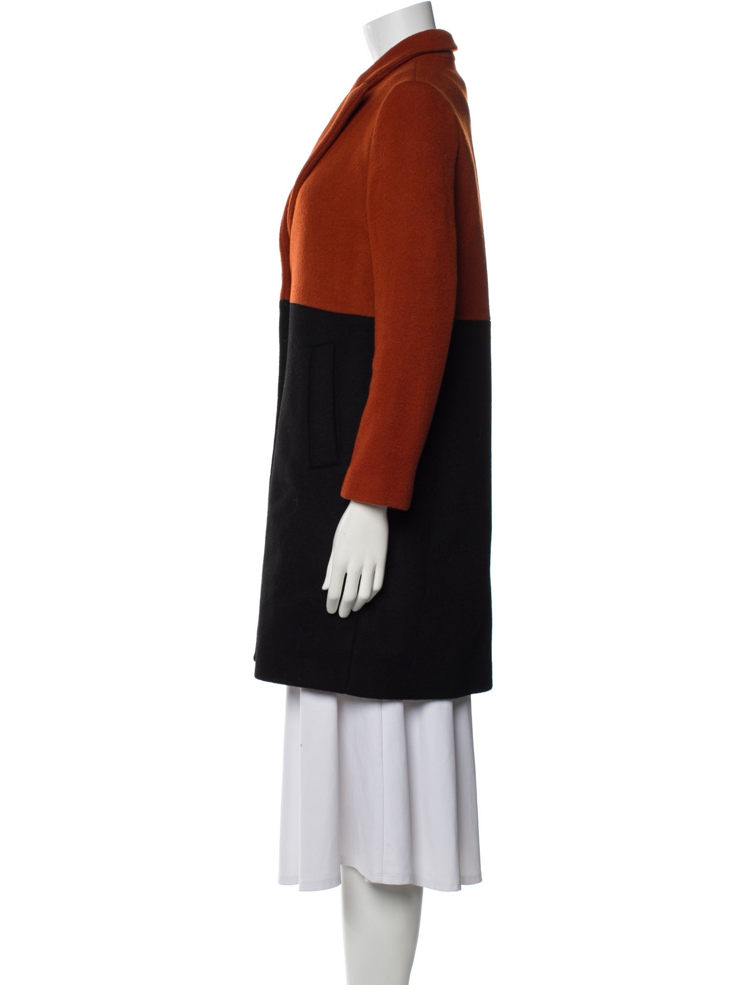 Petite Studio NYC Wool Colorblock Pattern Coat