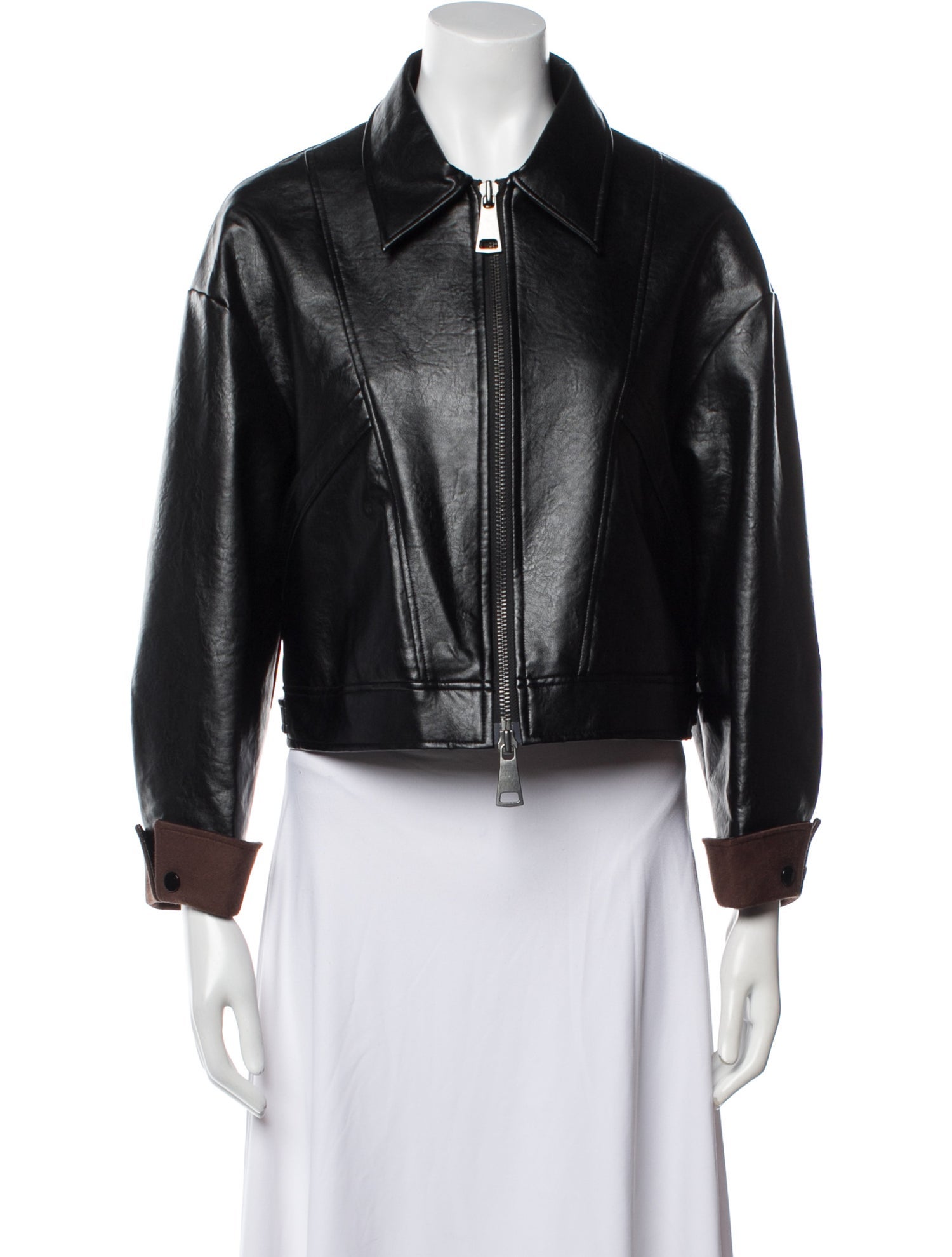 Petite Studio NYC Faux Leather Biker Jacket