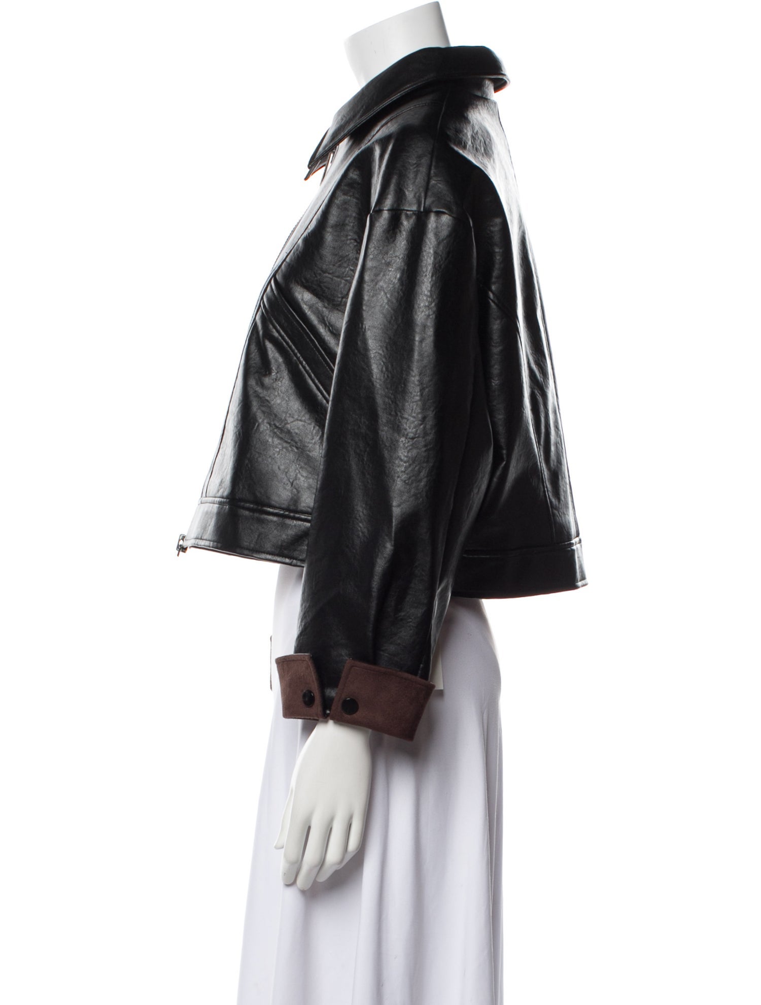 Petite Studio NYC Faux Leather Biker Jacket