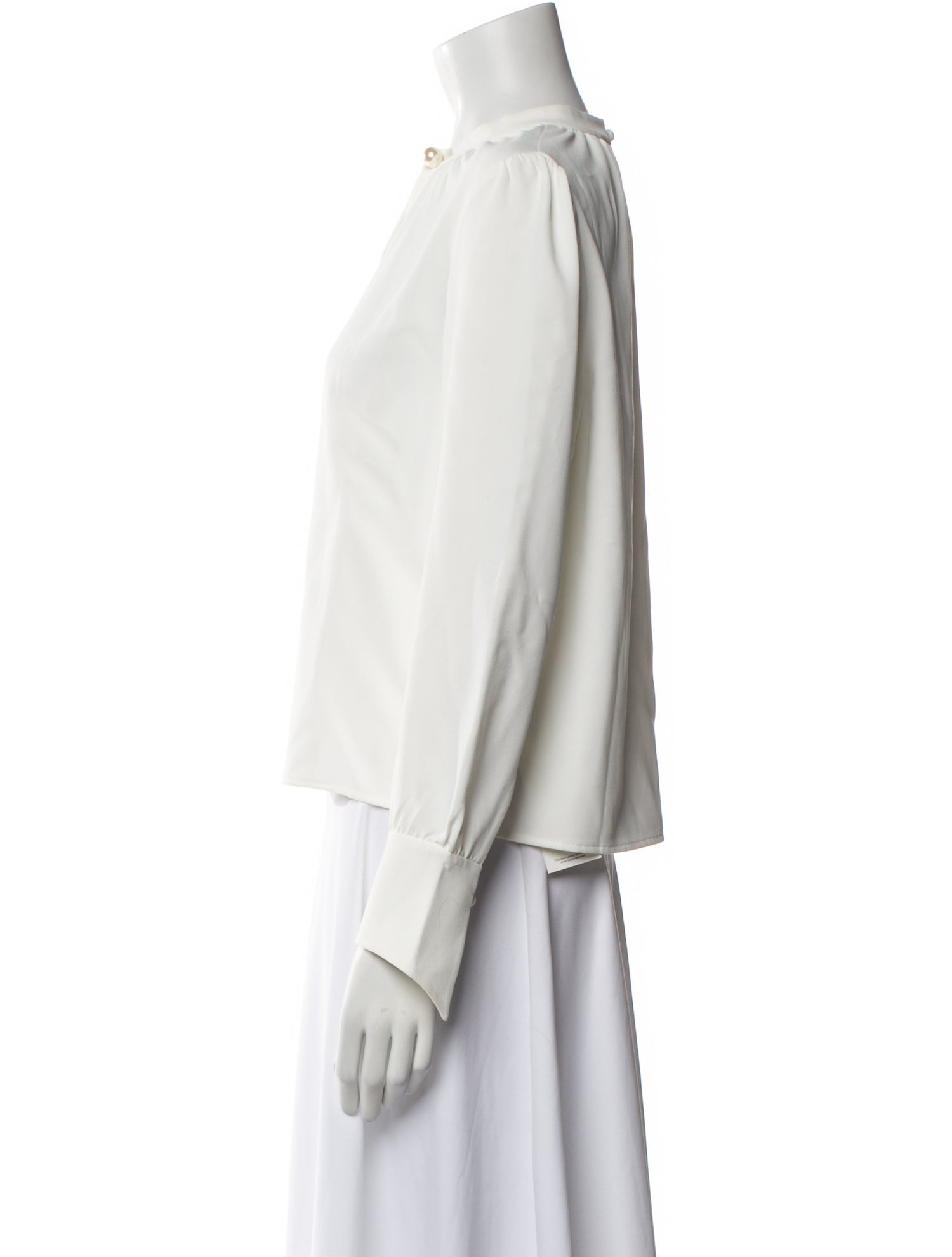 Petite Studio NYC Crew Neck Long Sleeve Blouse