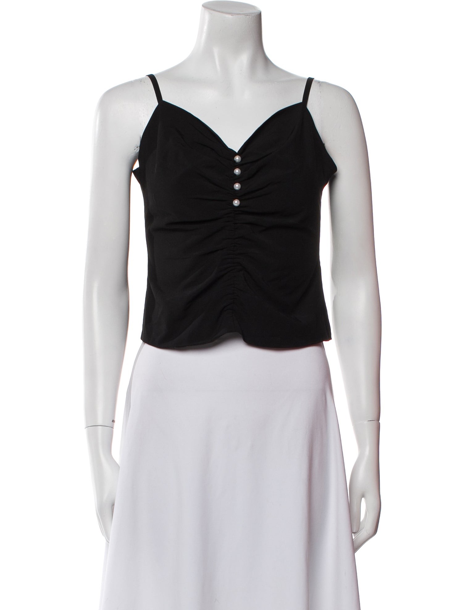 Petite Studio NYC V-Neck Sleeveless Crop Top