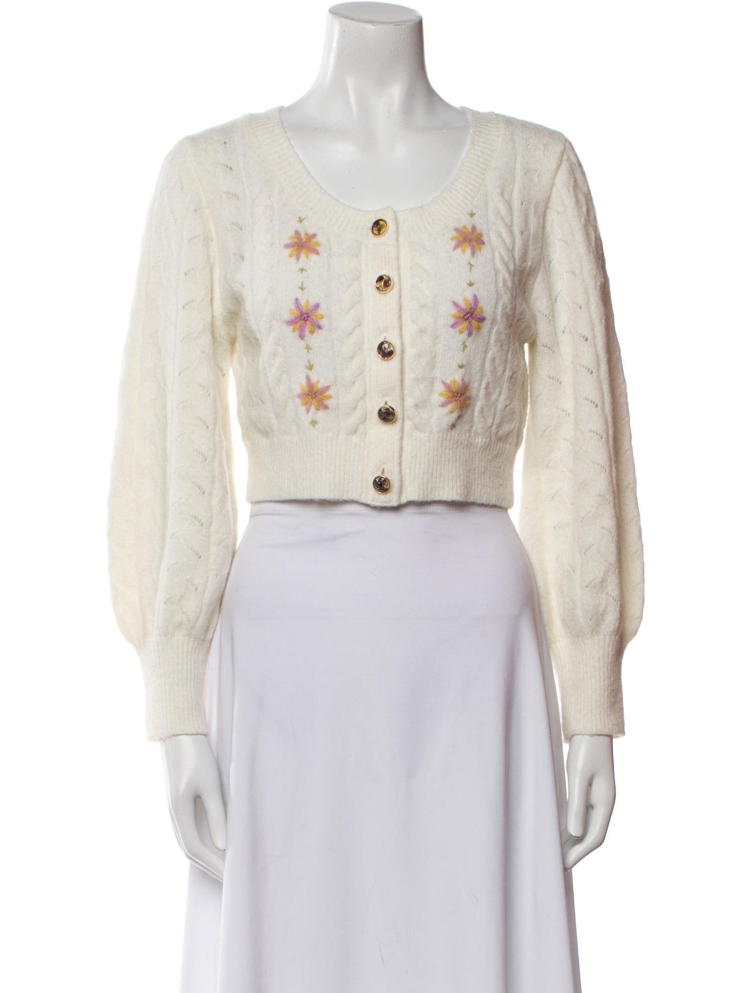 Petite Studio NYC Patterned Scoop Neck Sweater