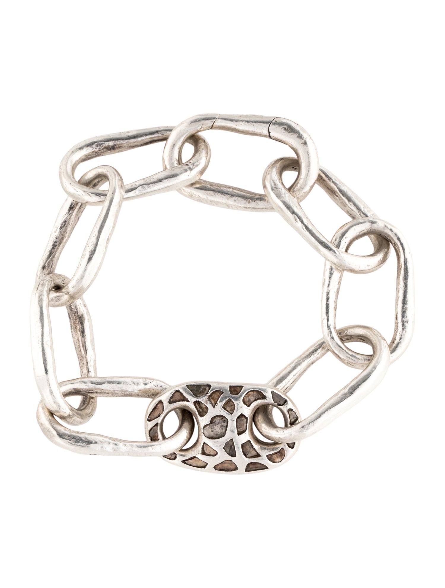Parts of Four Diamond Mega Pavé Roman Link Bracelet
