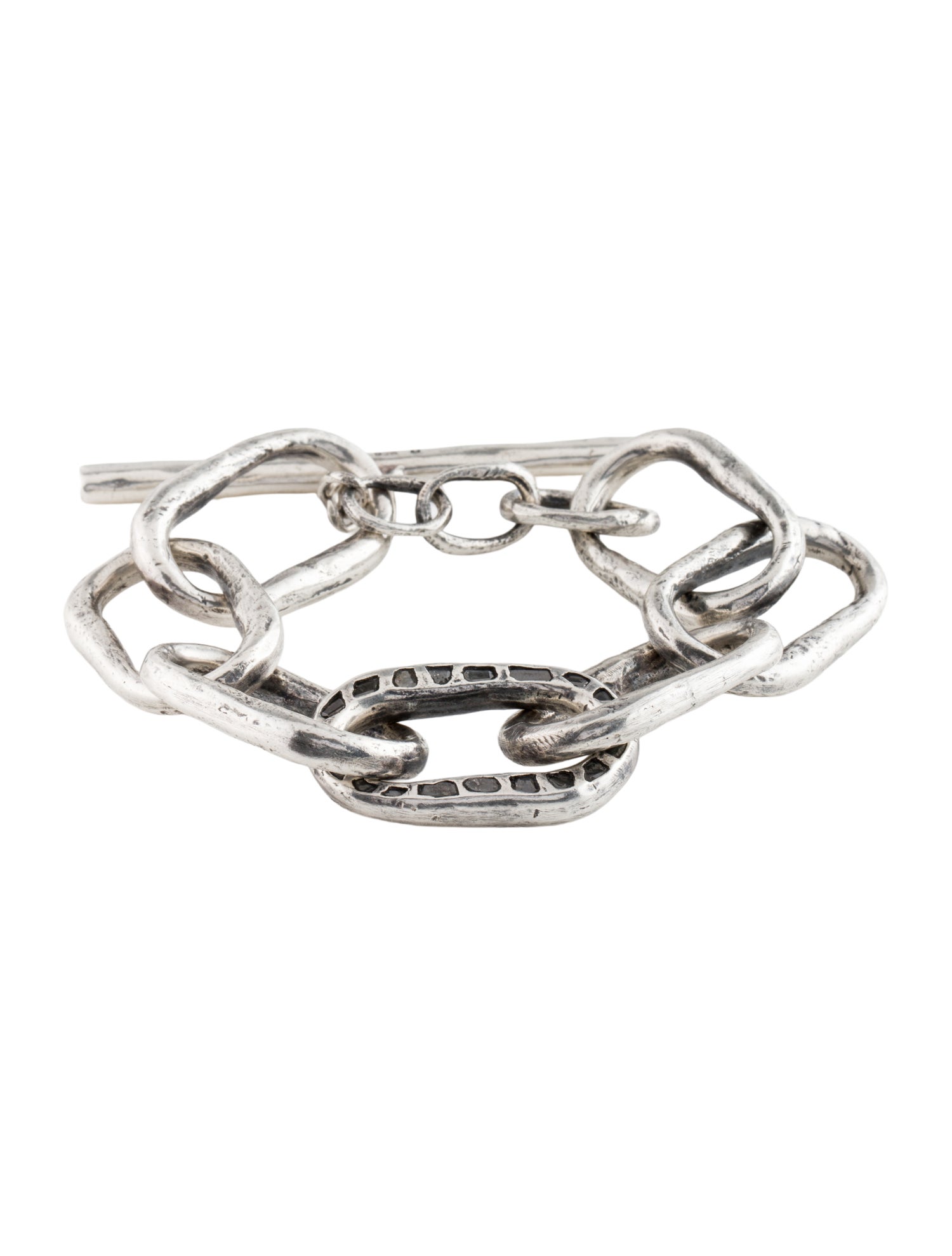 Parts of Four Diamond Roman Toggle Chain Bracelet
