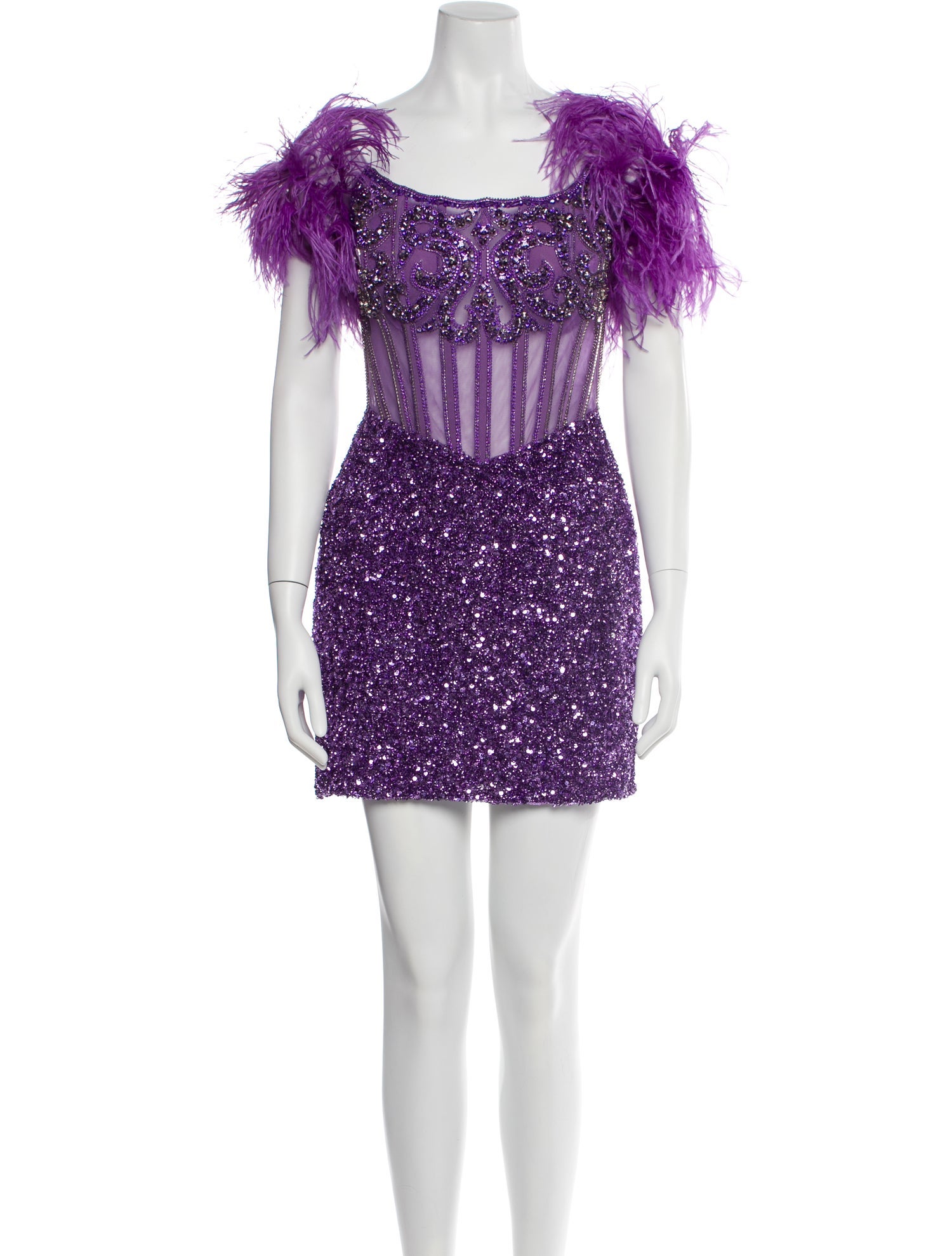 Portia & Scarlett Square Neckline Mini Dress - Purple Dresses, Clothing -  WPSOL21472 | The RealReal