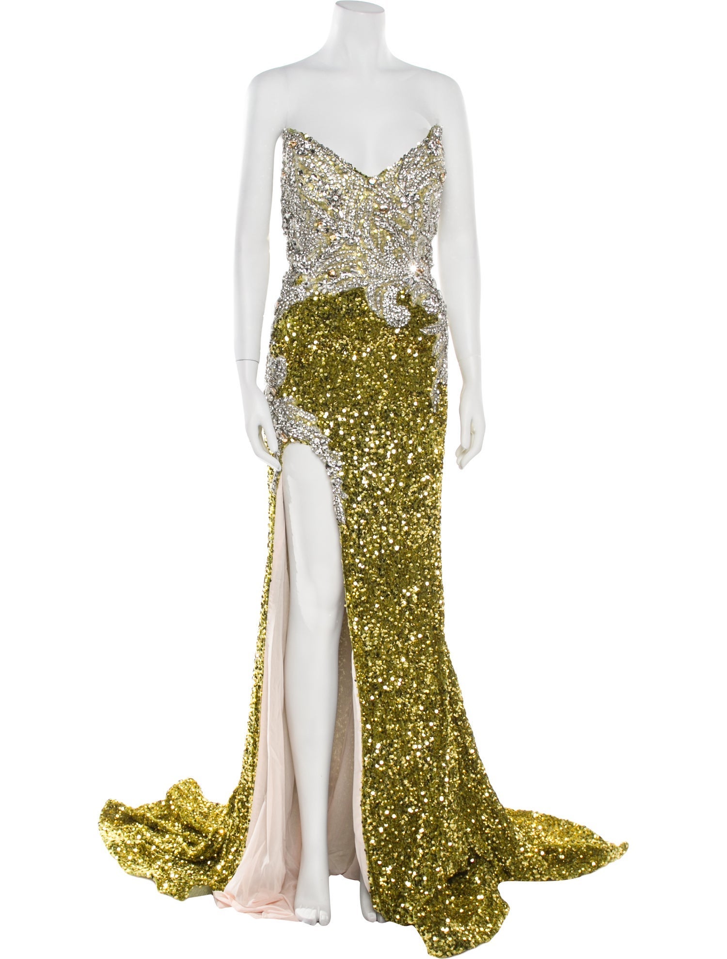 Portia & Scarlett Strapless Long Dress w/ Tags in Gold, Women's 3XL