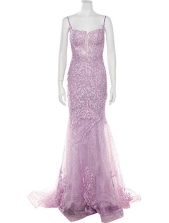 Portia & Scarlett Lace Pattern Long Dress