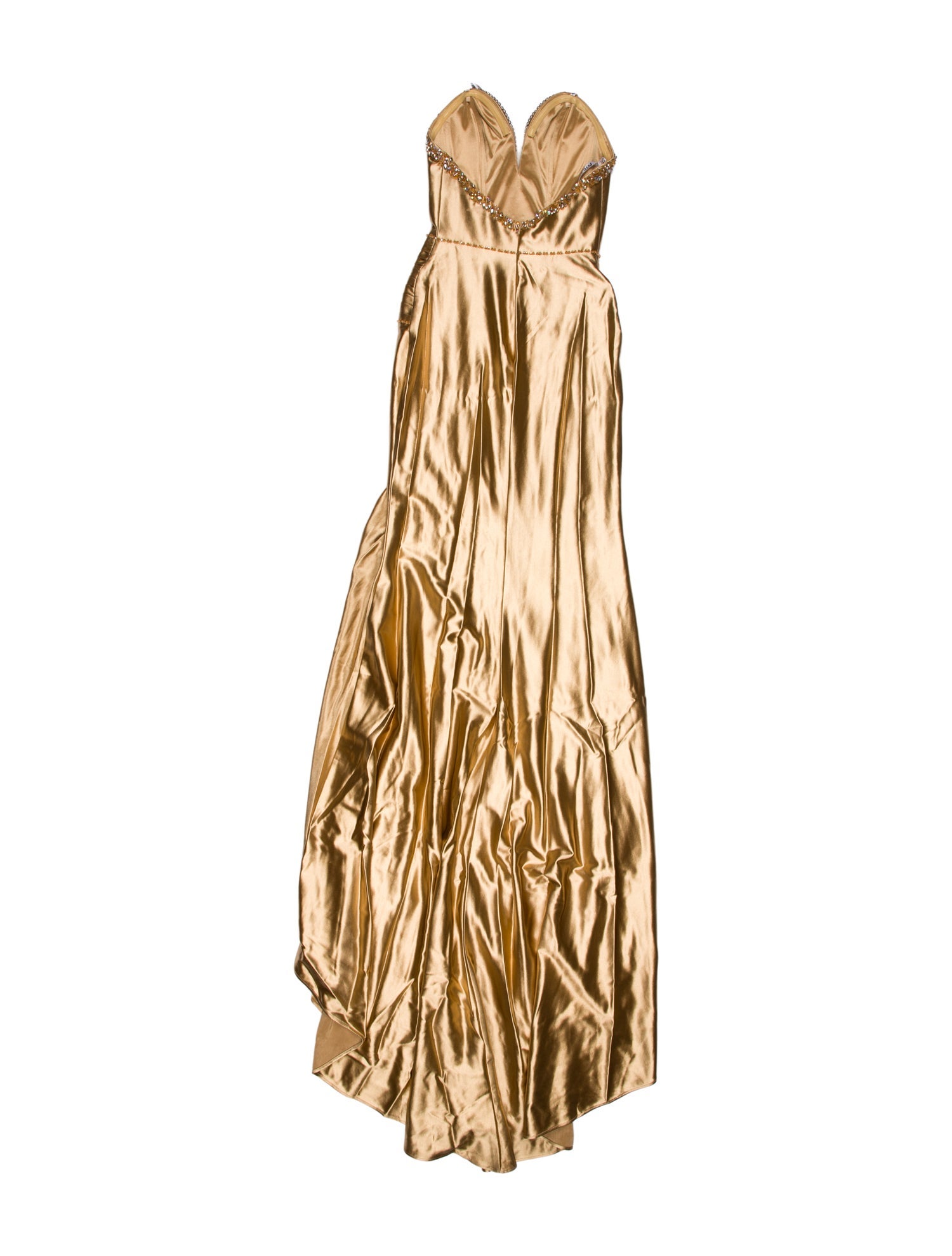 Portia & Scarlett Strapless Long Dress w/ Tags - Gold Dresses, Clothing -  WPSOL27650 | The RealReal