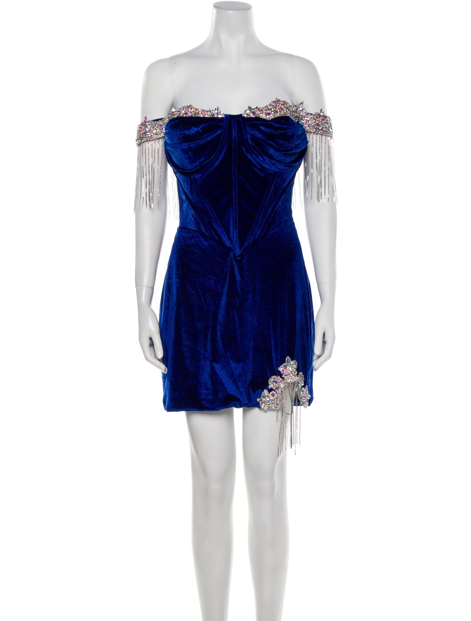 velvet mini dress blue DON'T CHANGE VELVET MINI DRESS l FLYING TOMATO NAVY / S