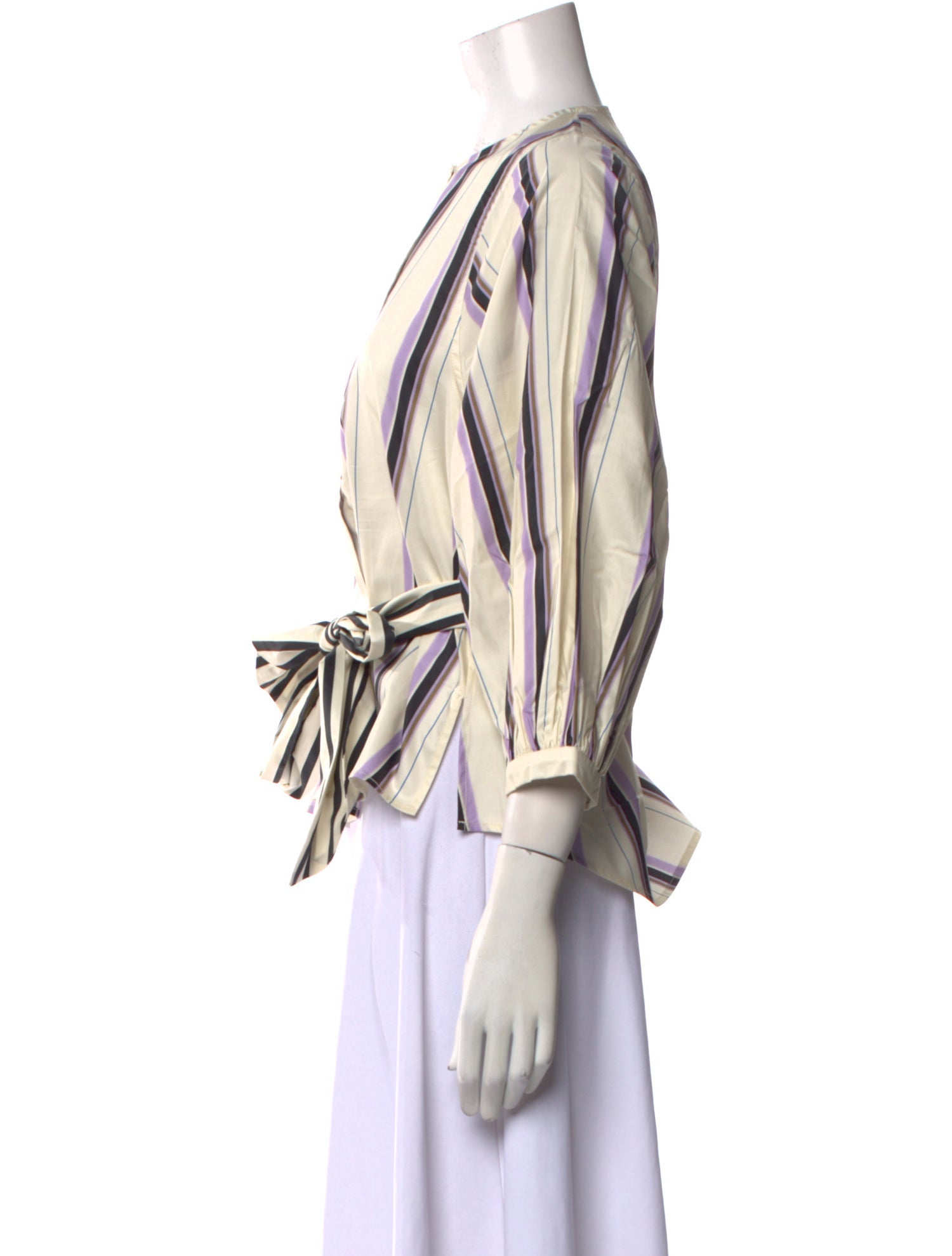 Psophia Striped Crew Neck Blouse w/ Tags