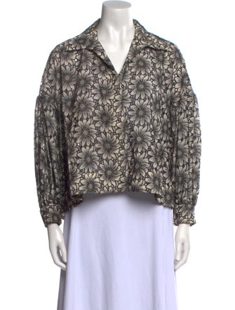 Psophia Printed V-Neck Crop Top