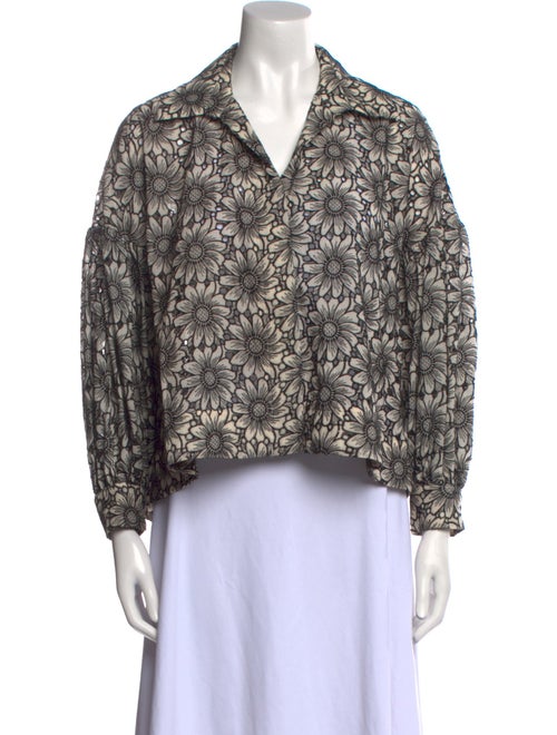 Psophia Printed V-Neck Crop Top