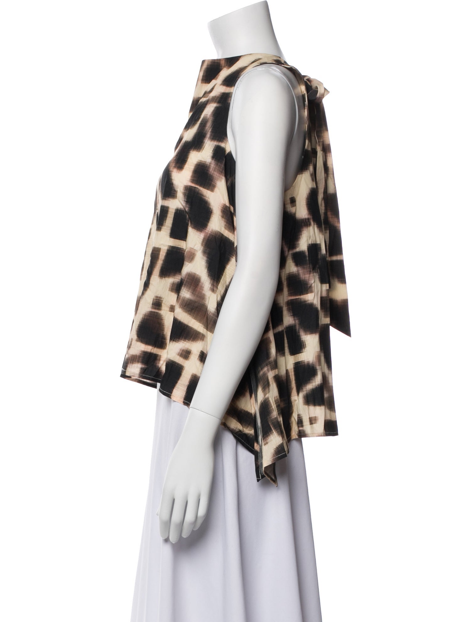 Psophia Animal Print Bateau Neckline Top
