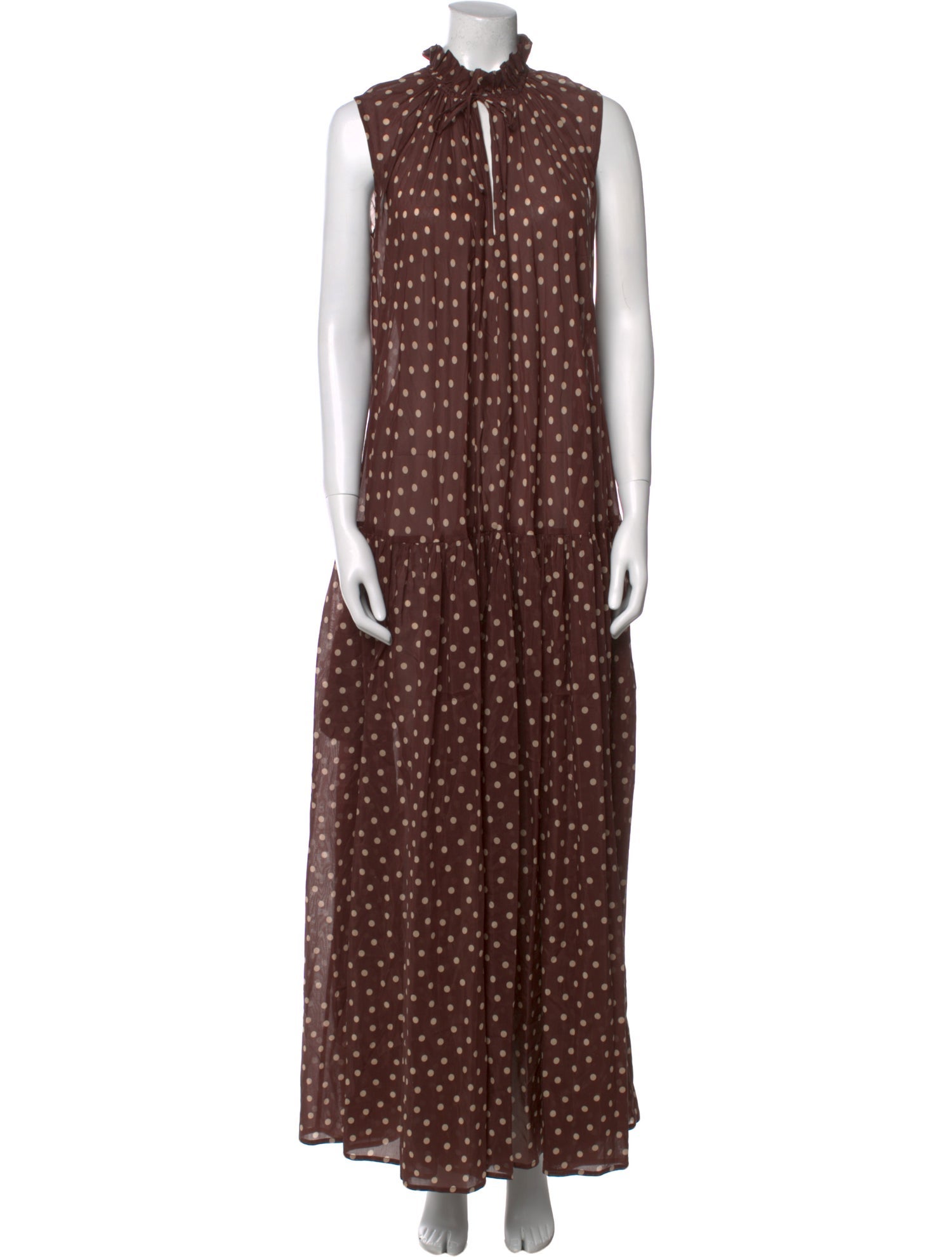 Psophia Polka Dot Print Long Dress