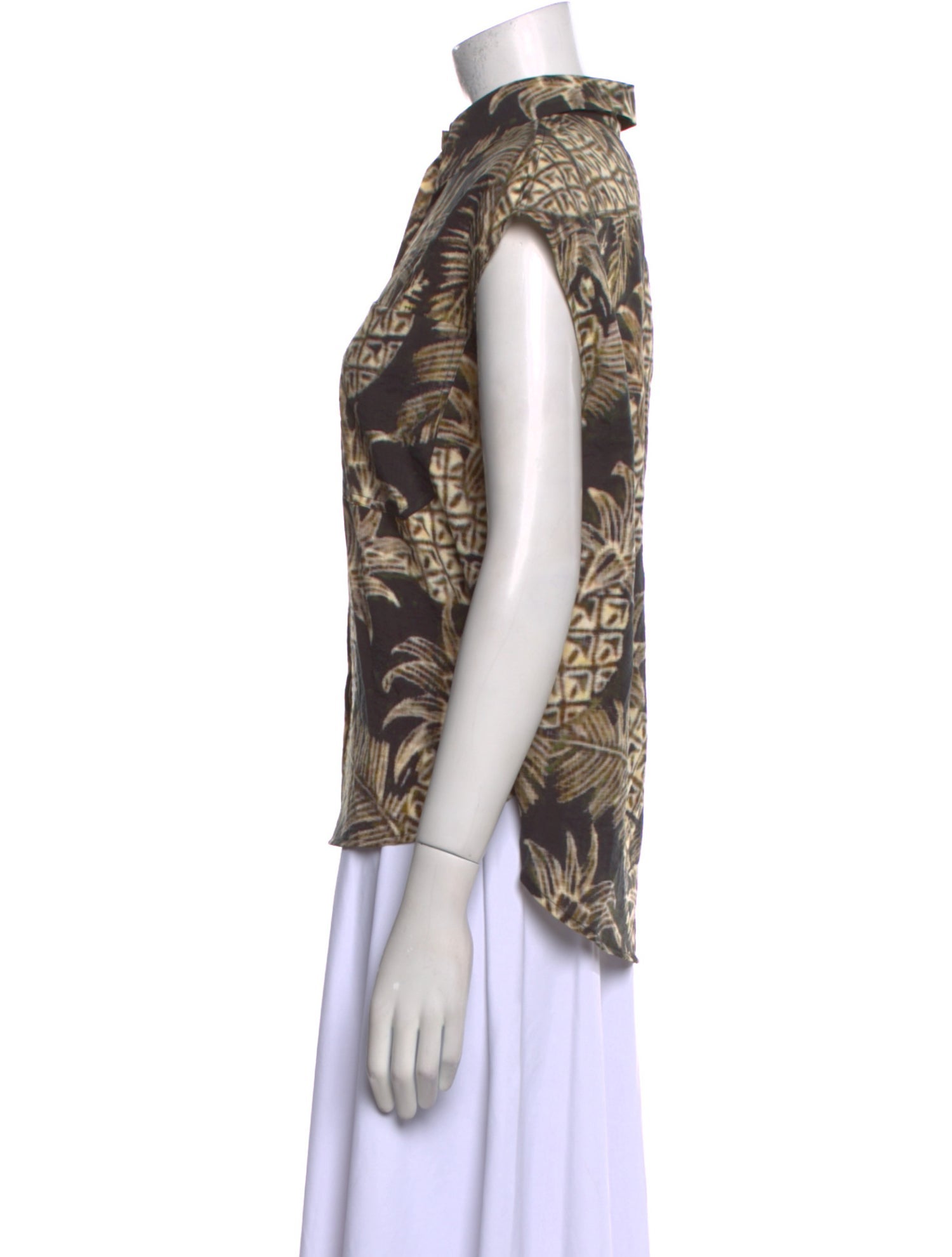 Psophia Silk Printed Button-Up Top w/ Tags