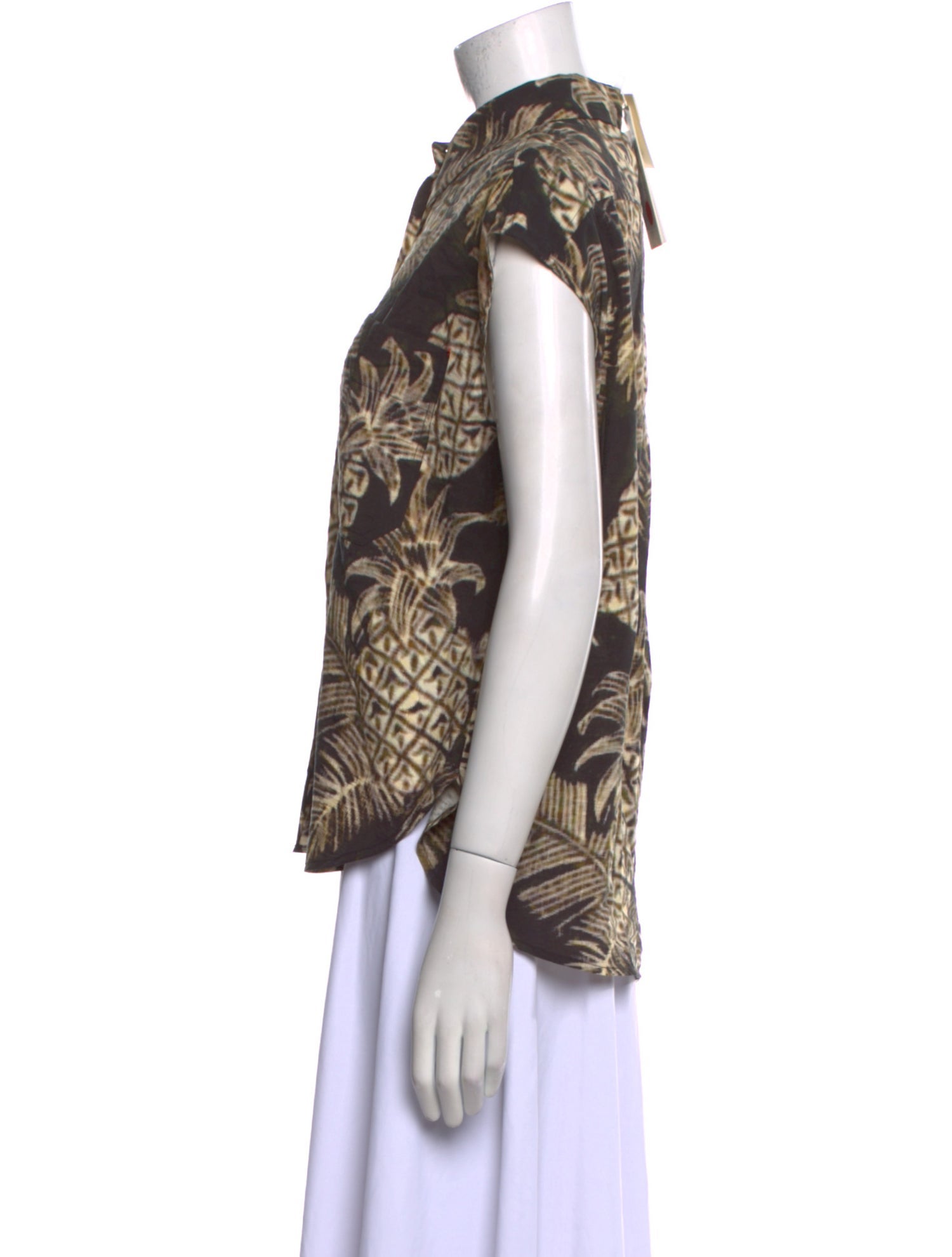 Psophia Silk Printed Button-Up Top w/ Tags