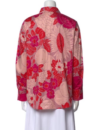Psophia Floral Print Long Sleeve Button-Up Top