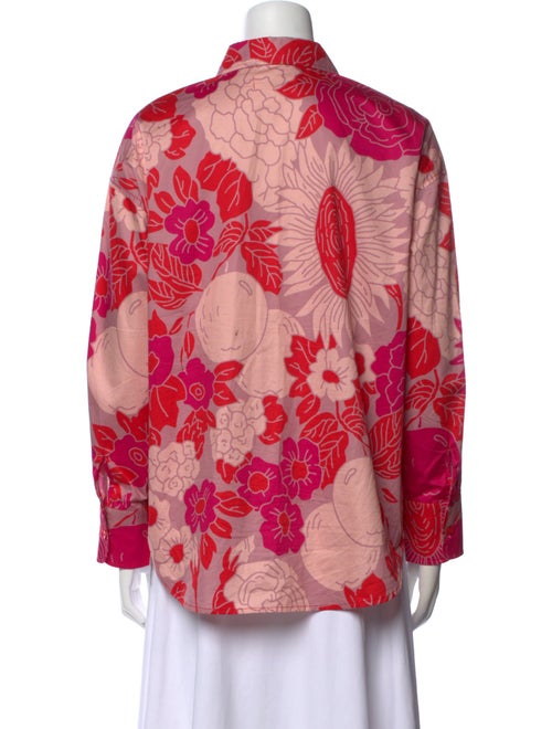 Psophia Floral Print Long Sleeve Button-Up Top