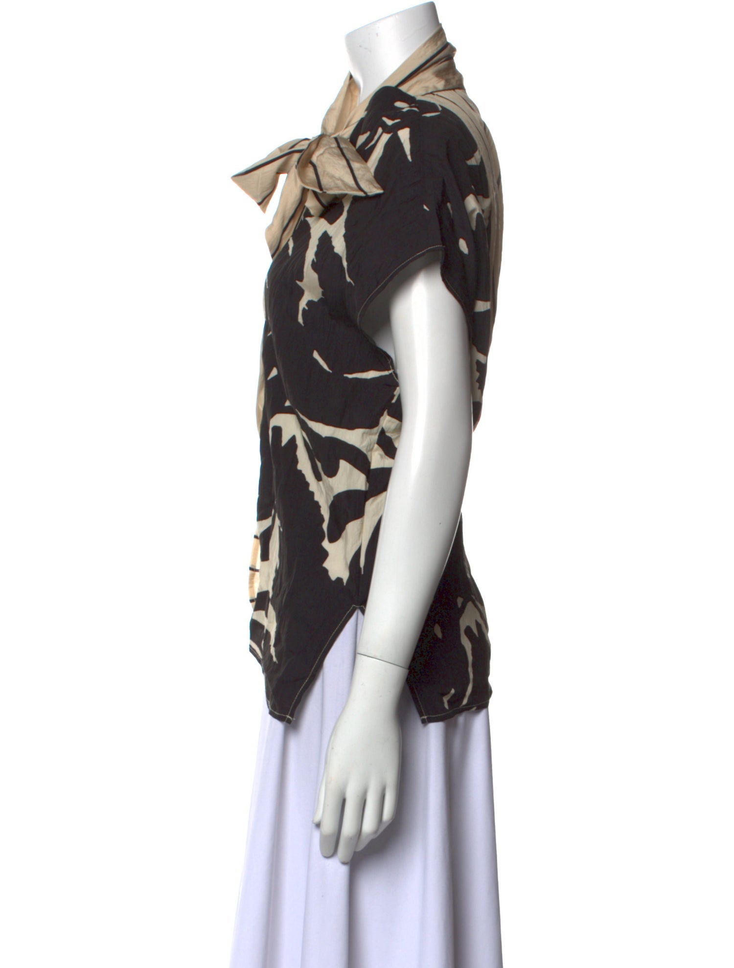 Psophia Striped Cowl Neck Blouse