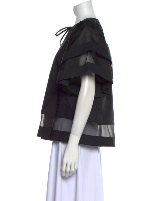 Psophia Tie Neck Short Sleeve Blouse