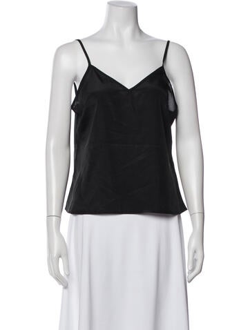 Pre-owned Psophia Silk V-neck Top In White