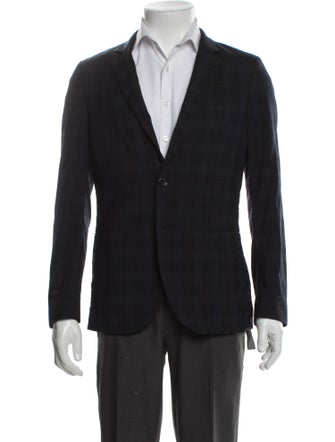 Ps Paul Smith Wool Plaid Print Blazer