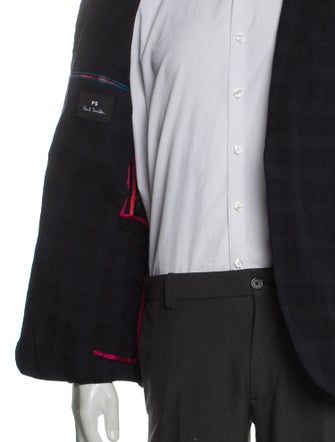 Ps Paul Smith Wool Plaid Print Blazer