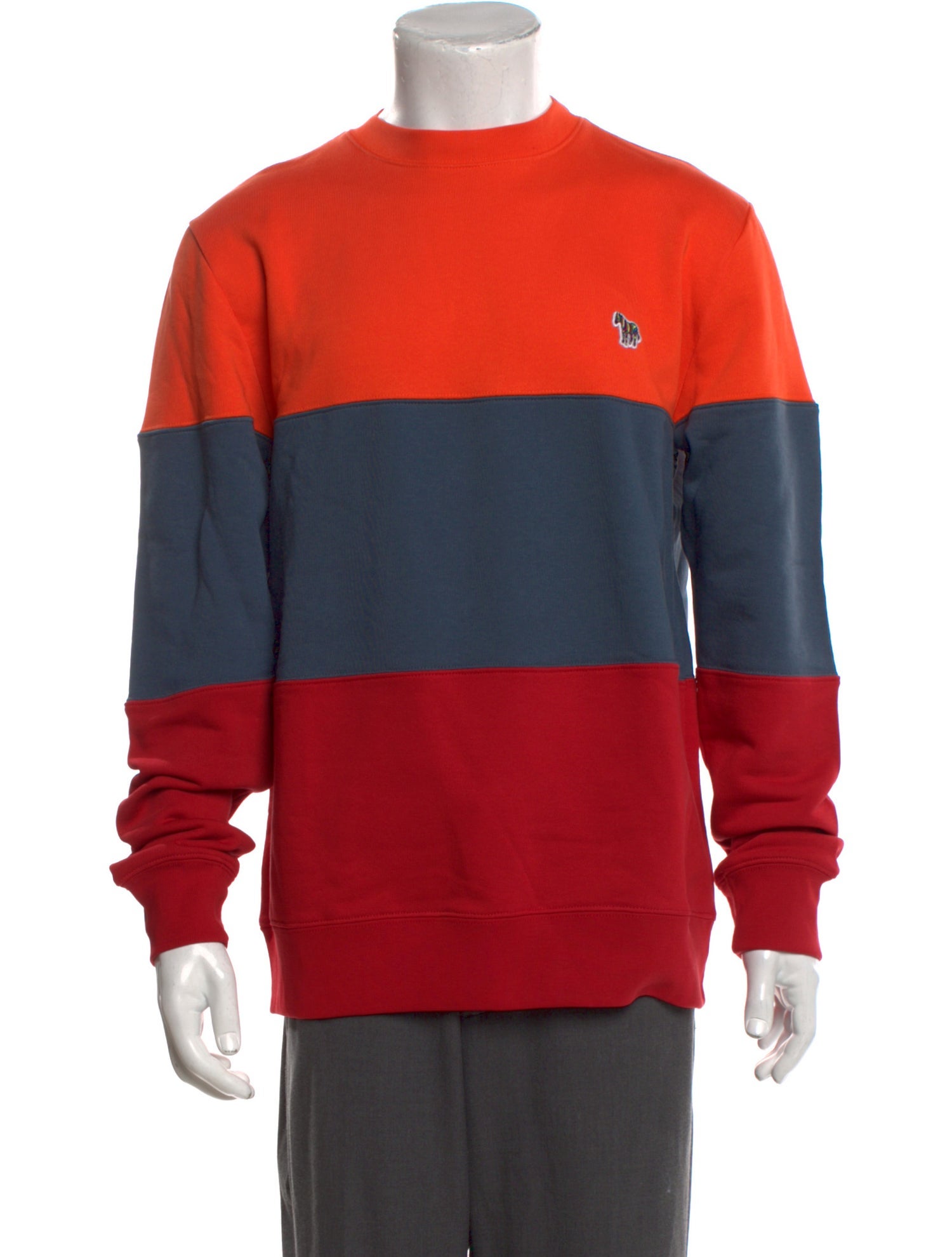 Ps Paul Smith Colorblock Pattern Crew Neck Sweatshirt