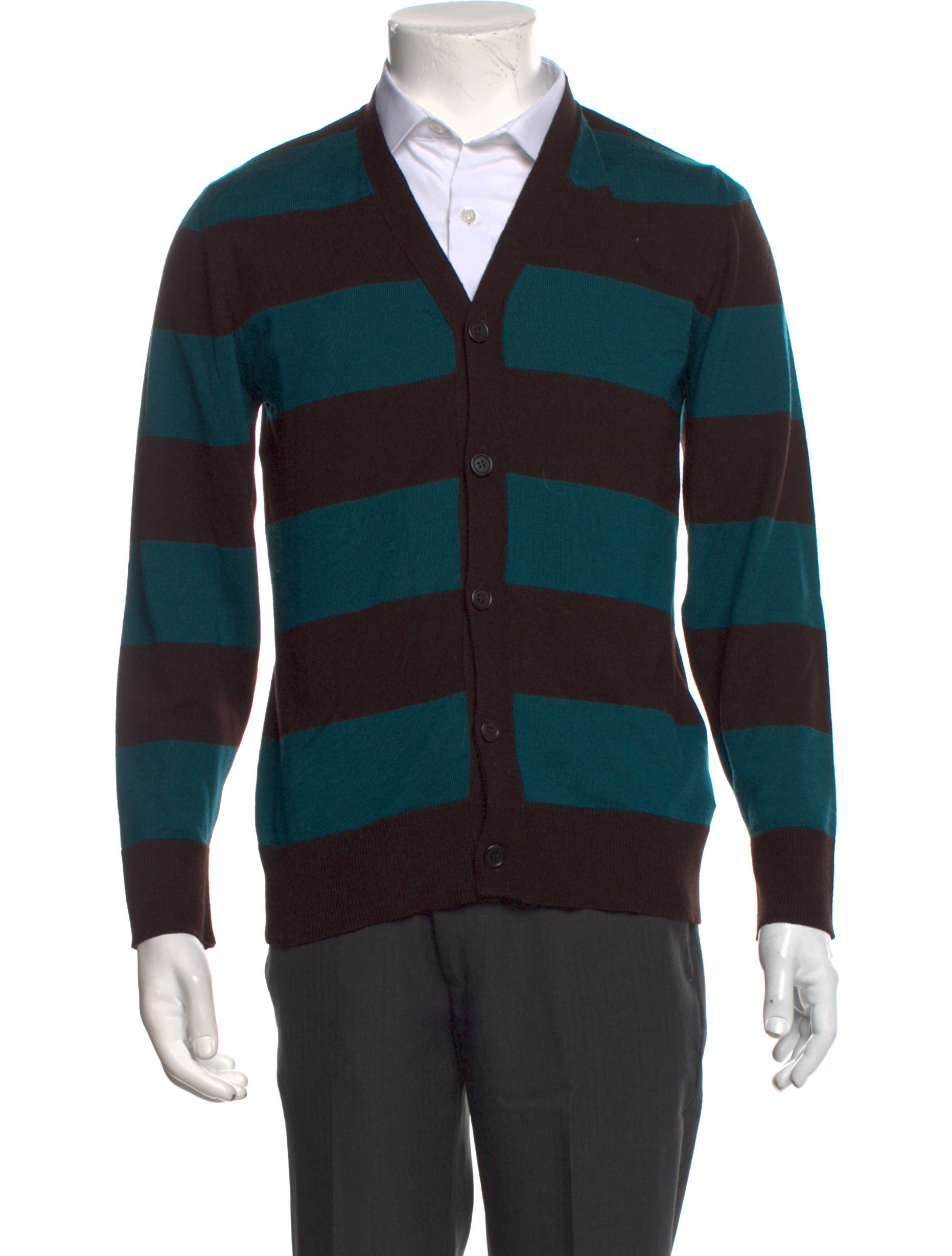 PS by Paul Smith Striped V-Neck Cardigan