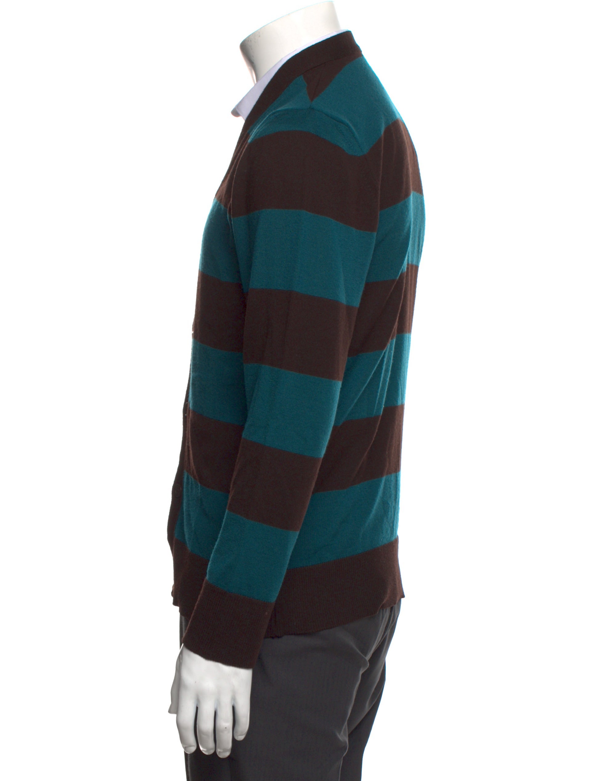 PS by Paul Smith Striped V-Neck Cardigan