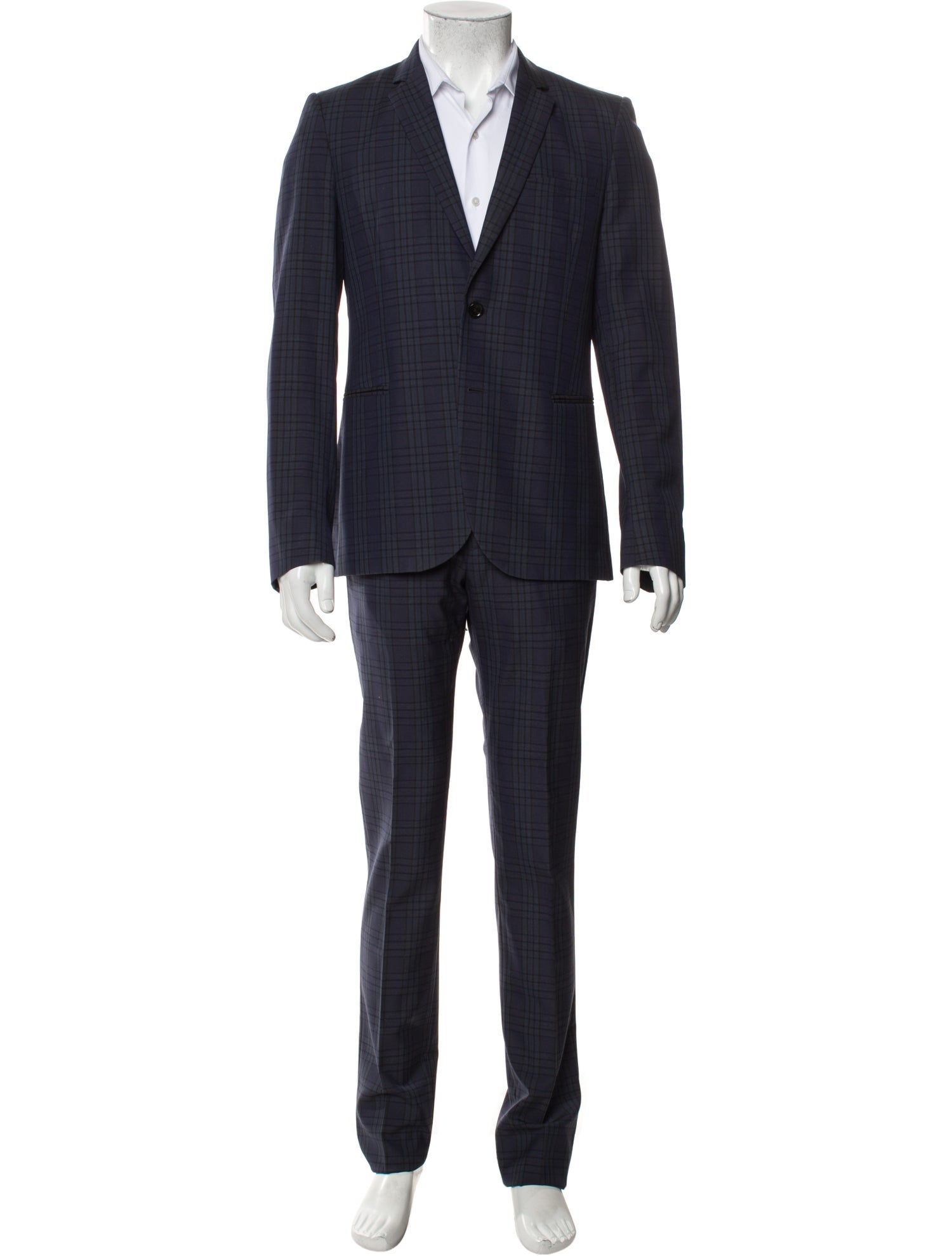 PS by Paul Smith Merino Wool Plaid Print Two-Piece Suit