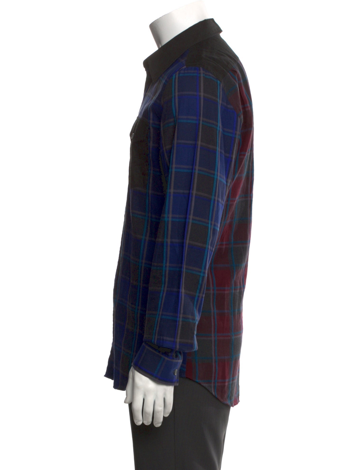 PS by Paul Smith Plaid Print Long Sleeve Western Shirt