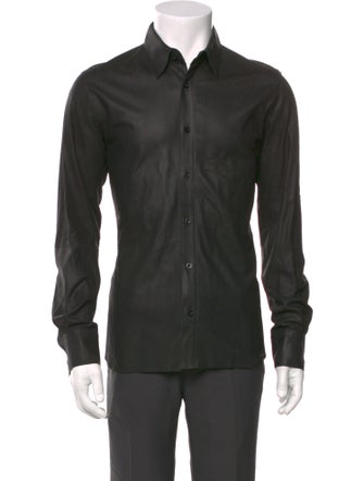 PS by Paul Smith Lamb Leather Long Sleeve Shirt