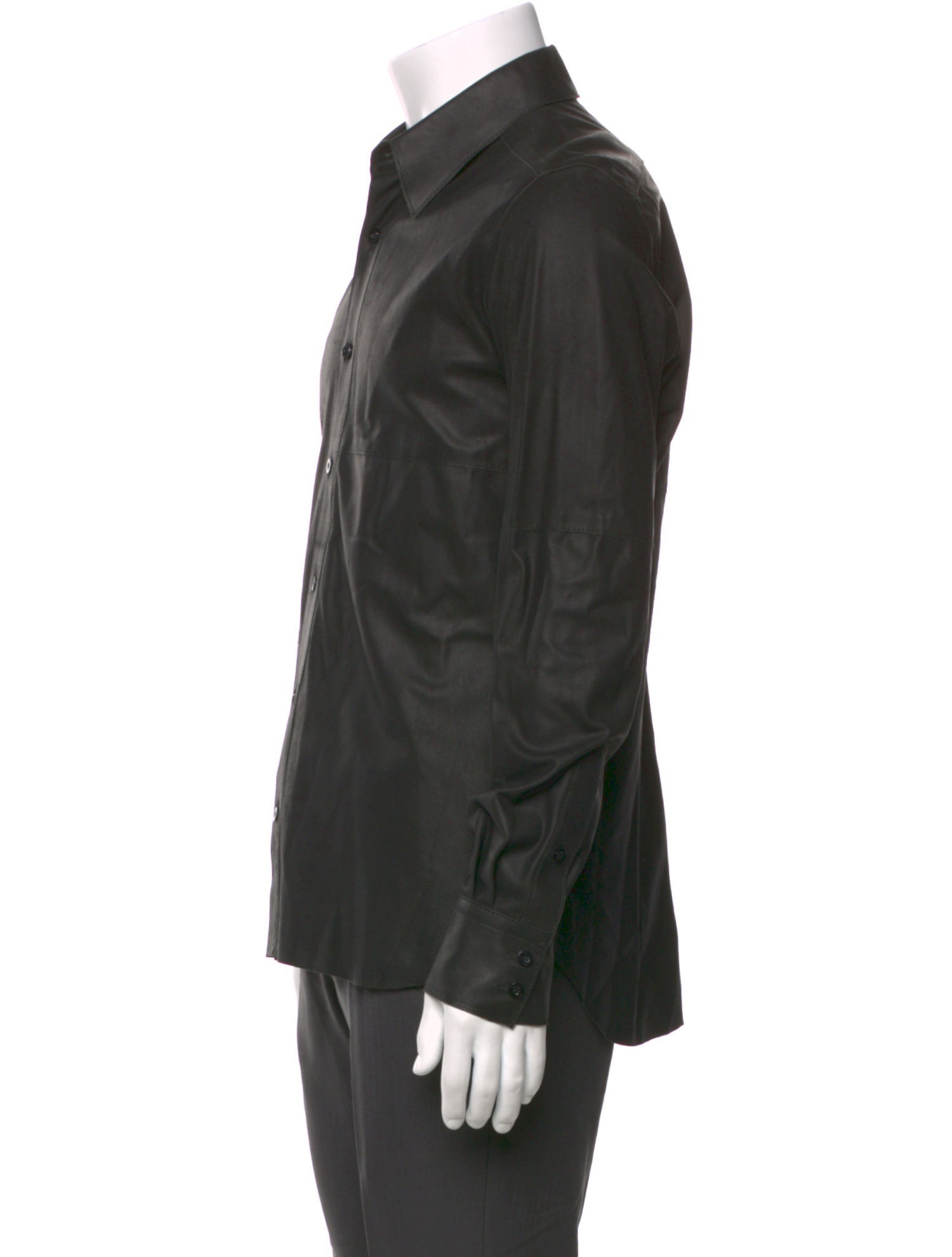 PS by Paul Smith Lamb Leather Long Sleeve Shirt