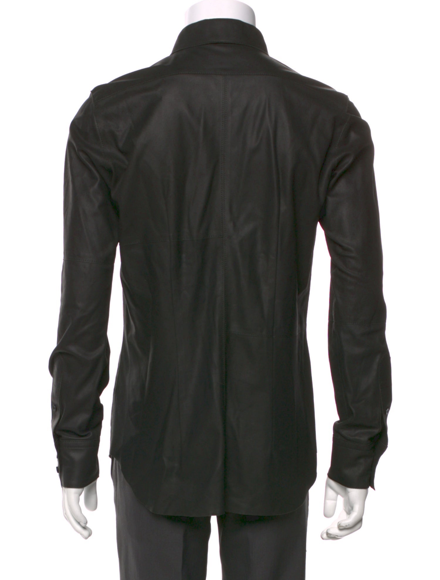 PS by Paul Smith Lamb Leather Long Sleeve Shirt