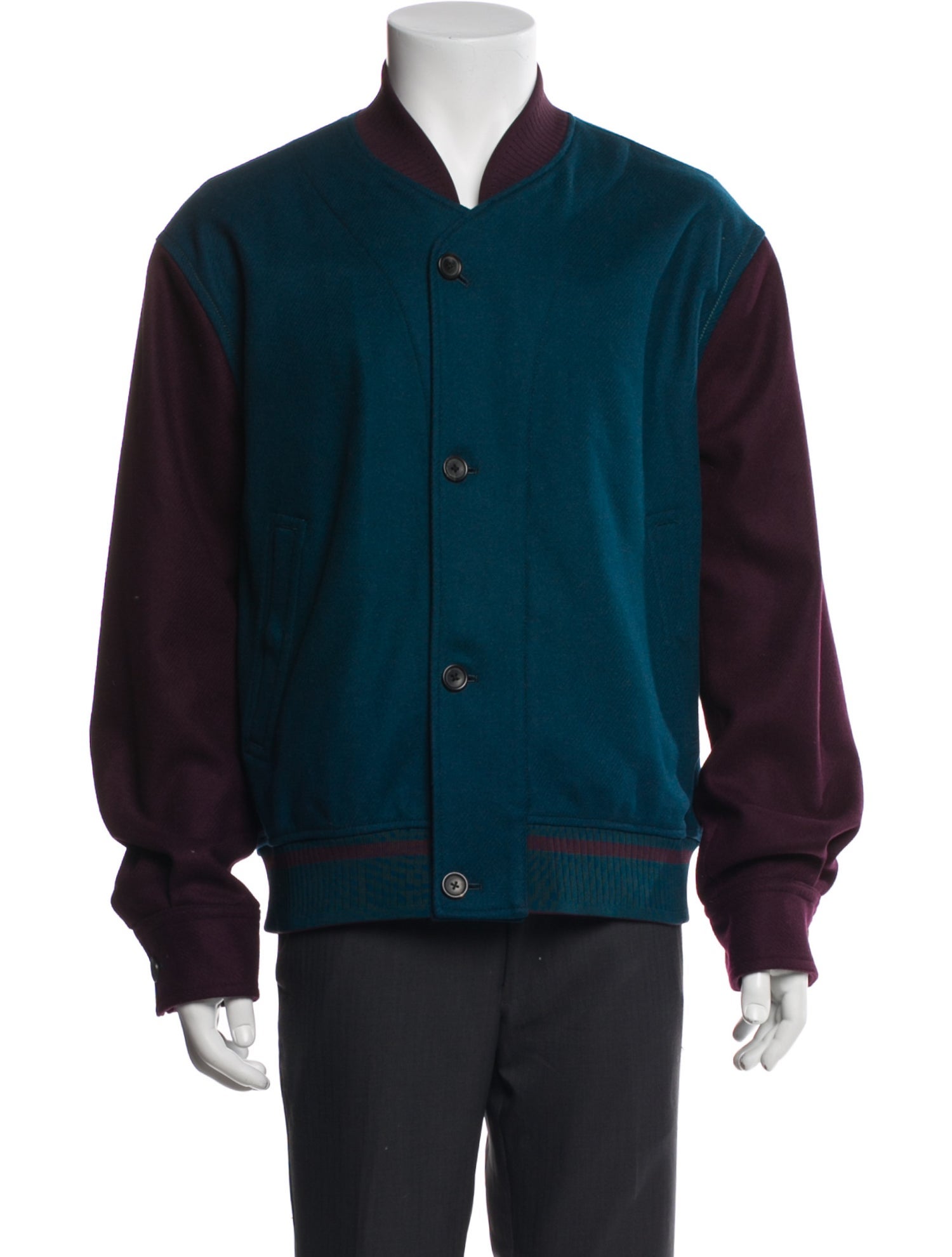 PS by Paul Smith Colorblock Pattern Bomber Jacket