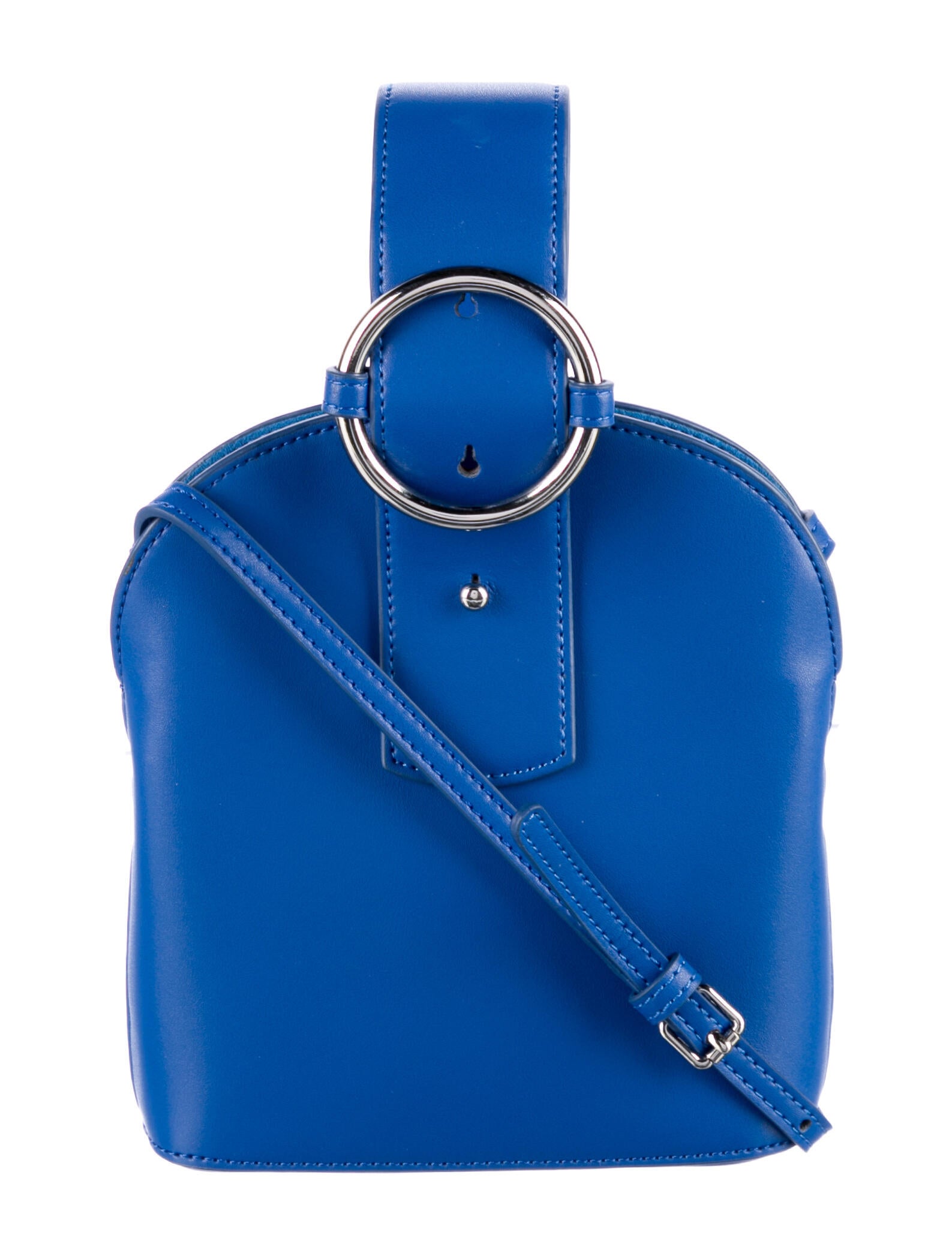 Parisa Wang Solid Leather Crossbody Bag Blue Crossbody Bags, Handbags