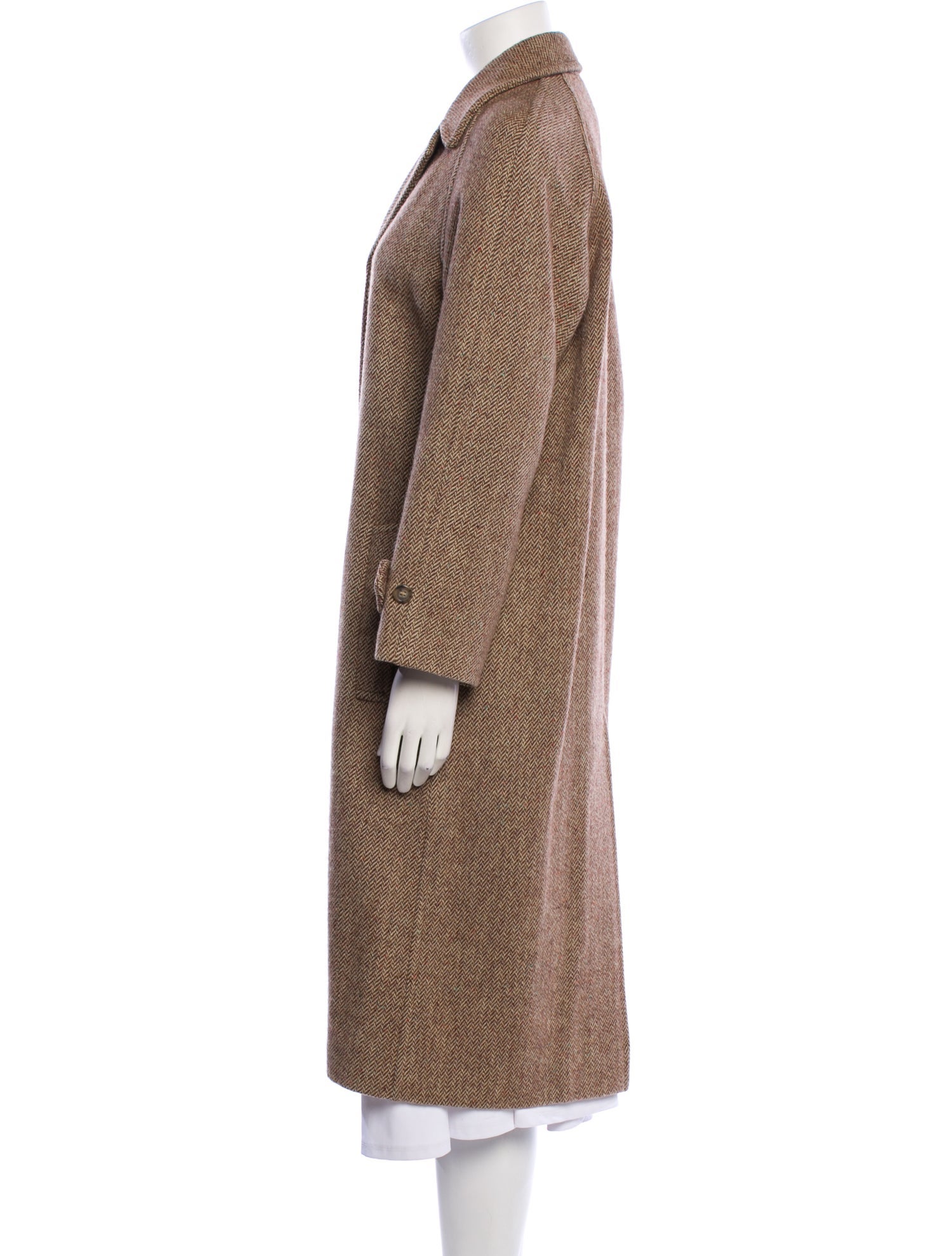 Polo Sport Ralph Lauren Wool Tweed Pattern Faux Fur Coat