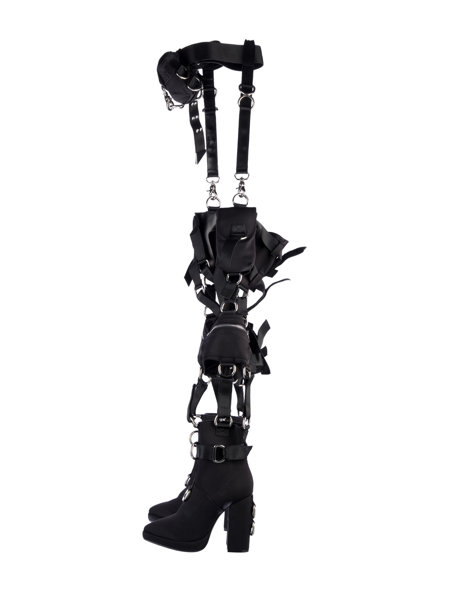 Poster Girl Neoprene Chain-Link Accents Lace-Up Boots
