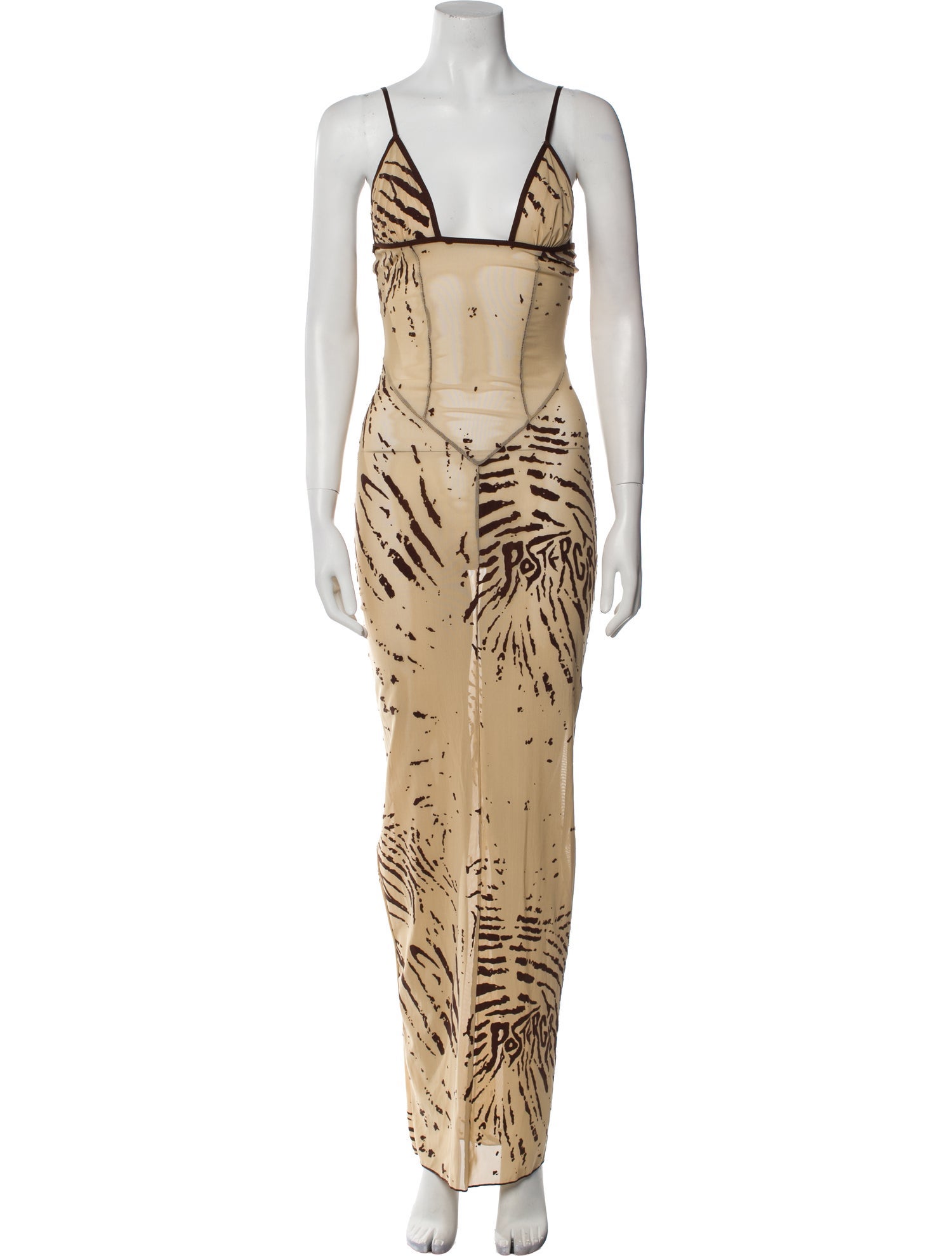 Poster Girl Printed Long Dress w/ Tags