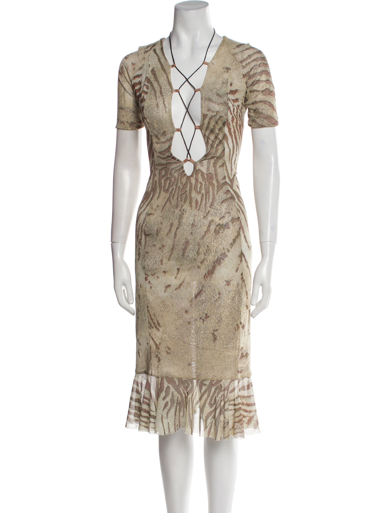 Poster Girl Animal Print Midi Length Dress