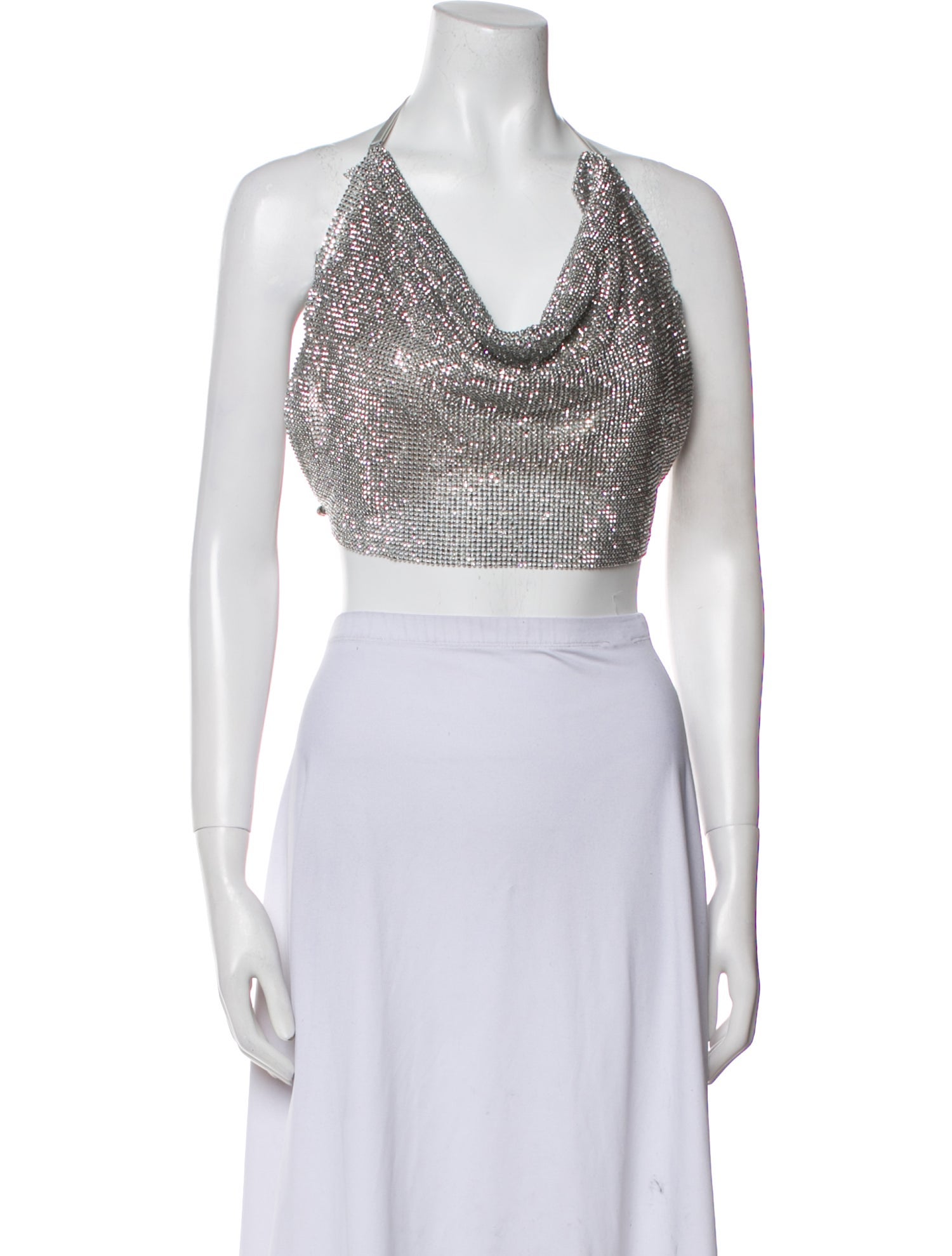 Poster Girl Patterned Halterneck Crop Top